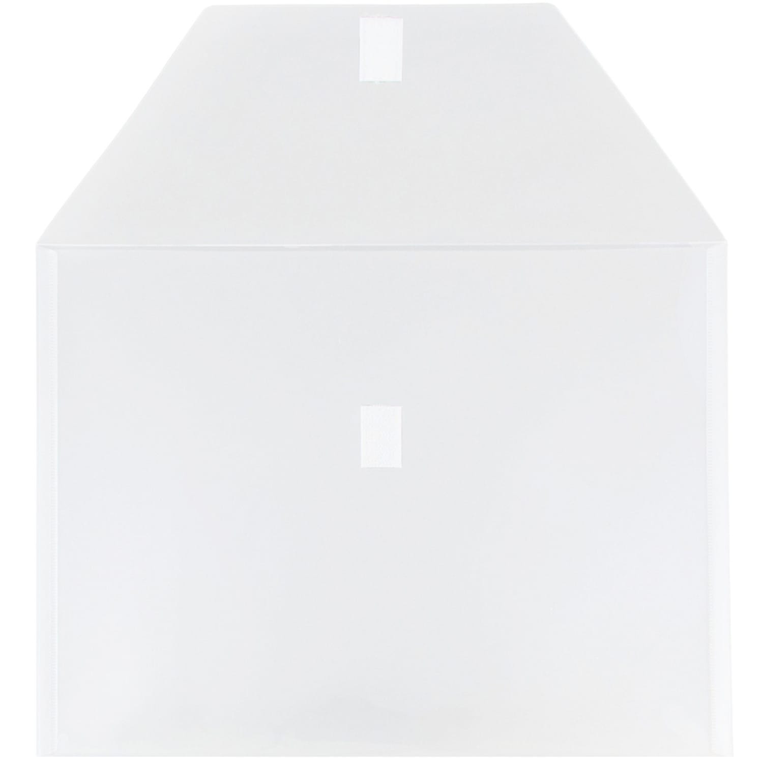 JAM Paper Plastic Booklet Envelopes, Letter-Size, 9 3/4in x 13in, Hook & Loop Closure, Clear, Pack Of 12 - Image 3