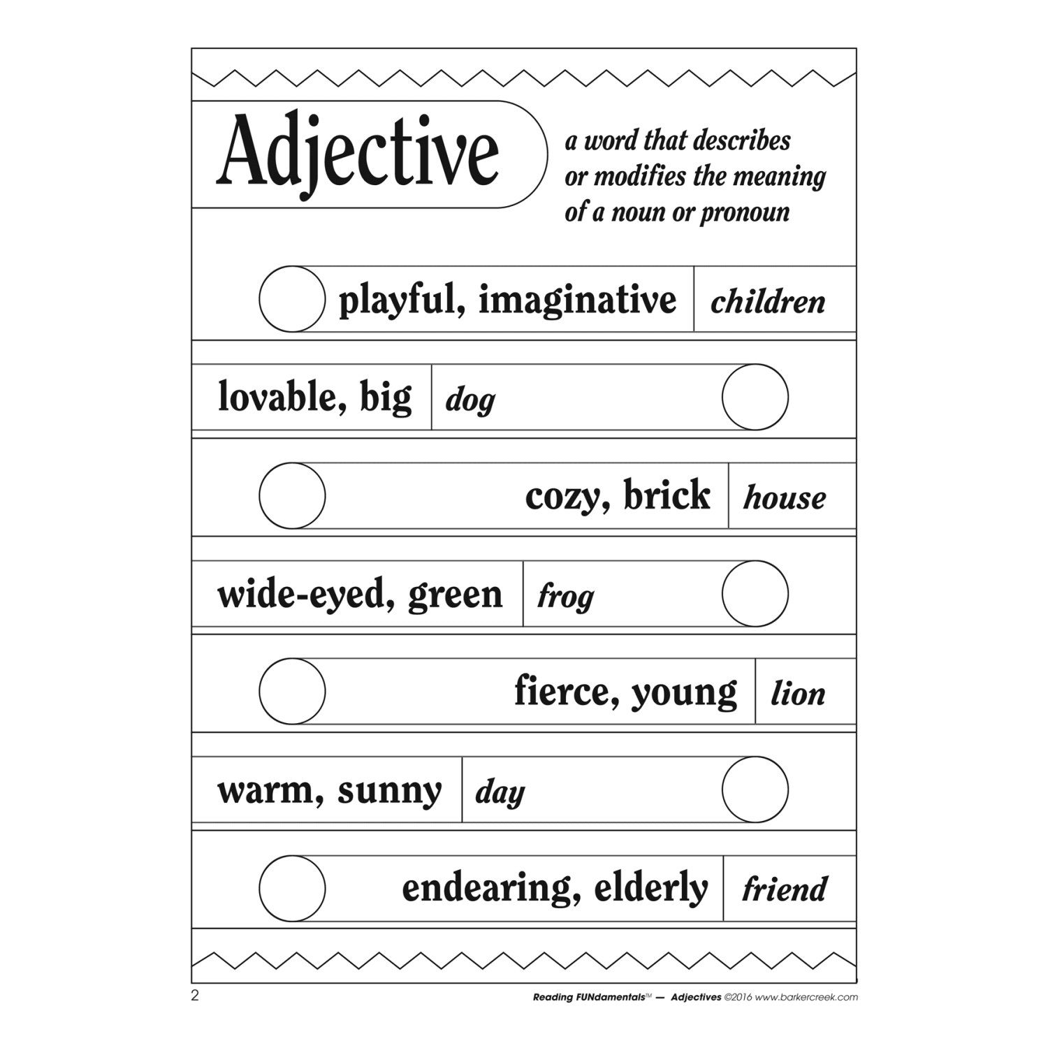 Barker Creek Grammar Activity Book, Adjectives, Grades 1 To College - Image 3