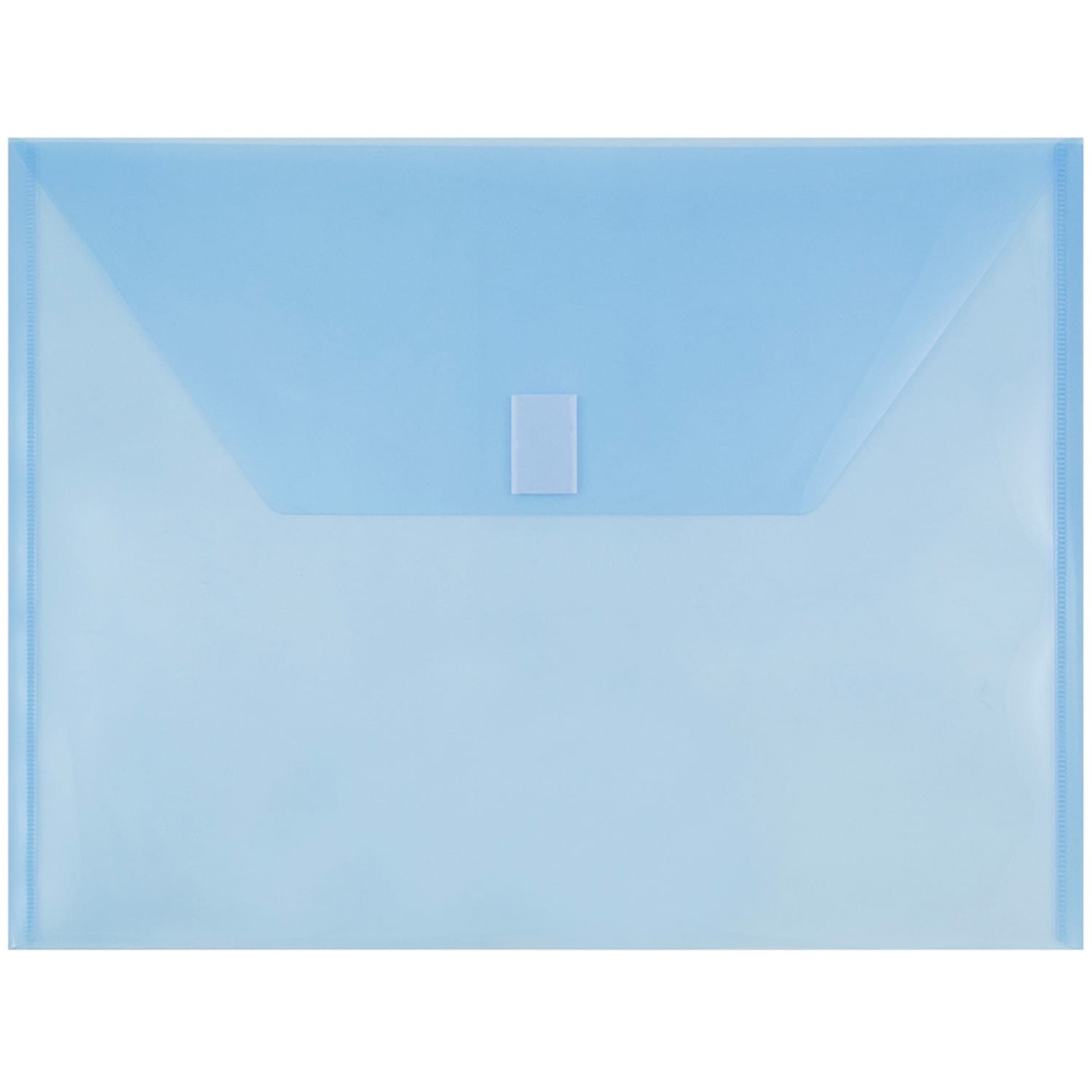 JAM Paper Plastic Booklet Envelopes , Letter-Size, 9 3/4in x 13in, Hook & Loop Closure, Blue, Pack Of 12 - Image 3