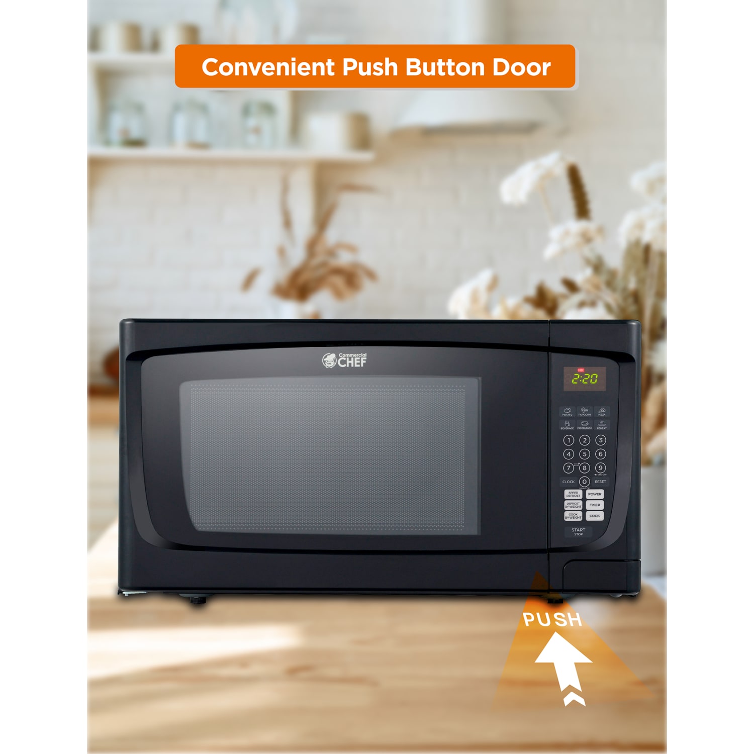 Commercial Chef 1.6 Cu. Ft. Counter-Top Microwave, Black - Image 4