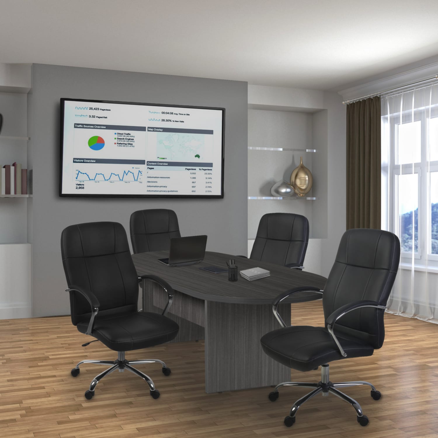 Regency Legacy Melamine Oval Conference Table, 29inH x 71inW x 35inD, Ash Gray - Image 3