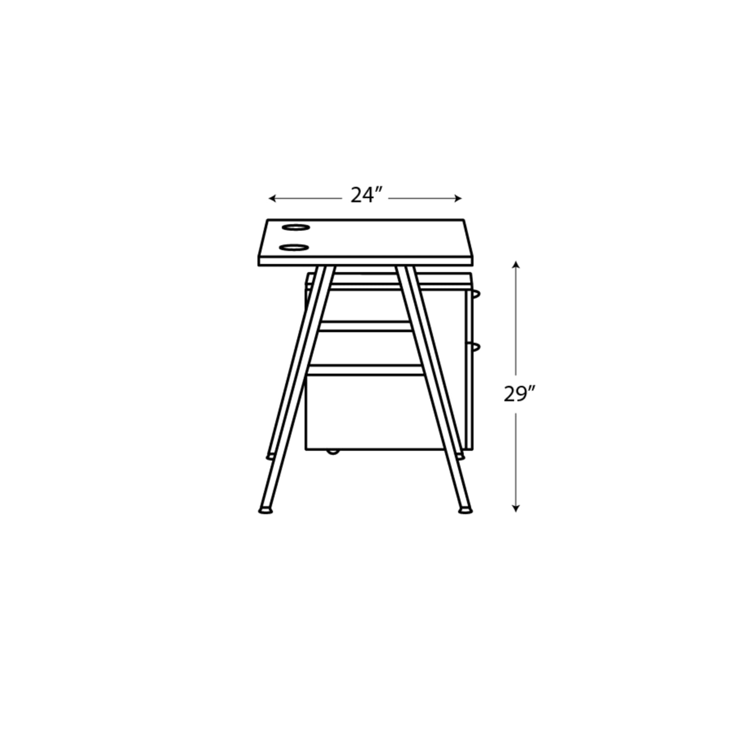 HON Mod 48inW Desk With Mobile Storage, Desert Oak/Black - Image 4