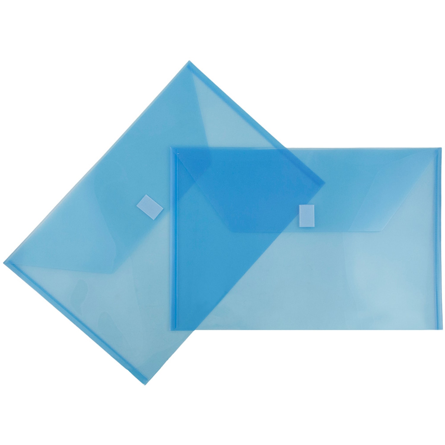 JAM Paper Plastic Booklet Envelopes, Legal Size, 9 3/4in x 14 1/2in, Hook & Loop Closure, Blue, Pack Of 12 - Image 4