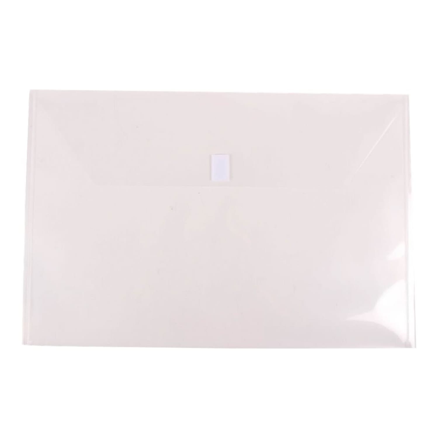 JAM Paper Plastic Booklet Envelopes, 12in x 18in, Hook & Loop Closure, Clear, Pack Of 12 - Image 3