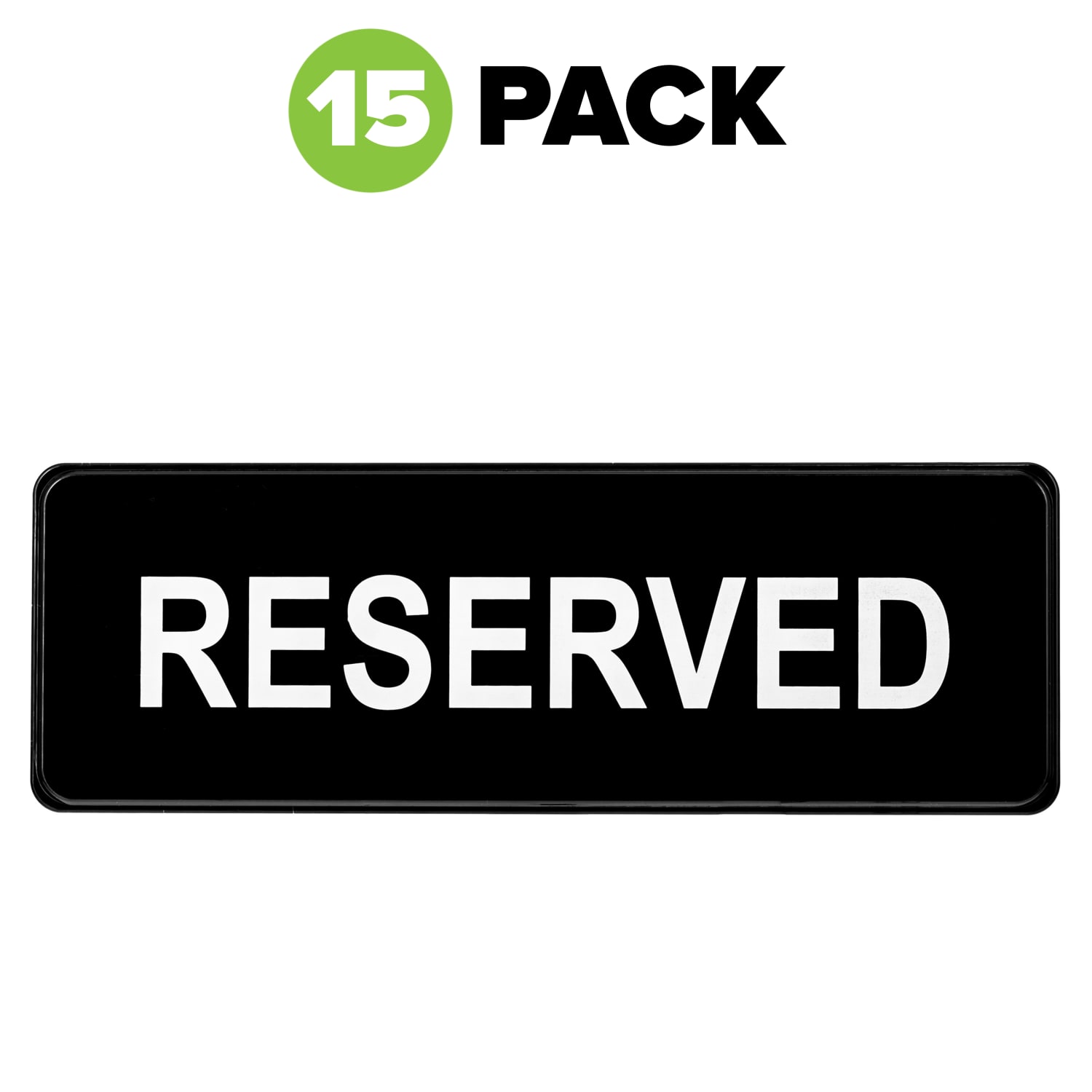 Alpine Reserved Signs, 3in x 9in, Black, Pack Of 15 Signs - Image 3