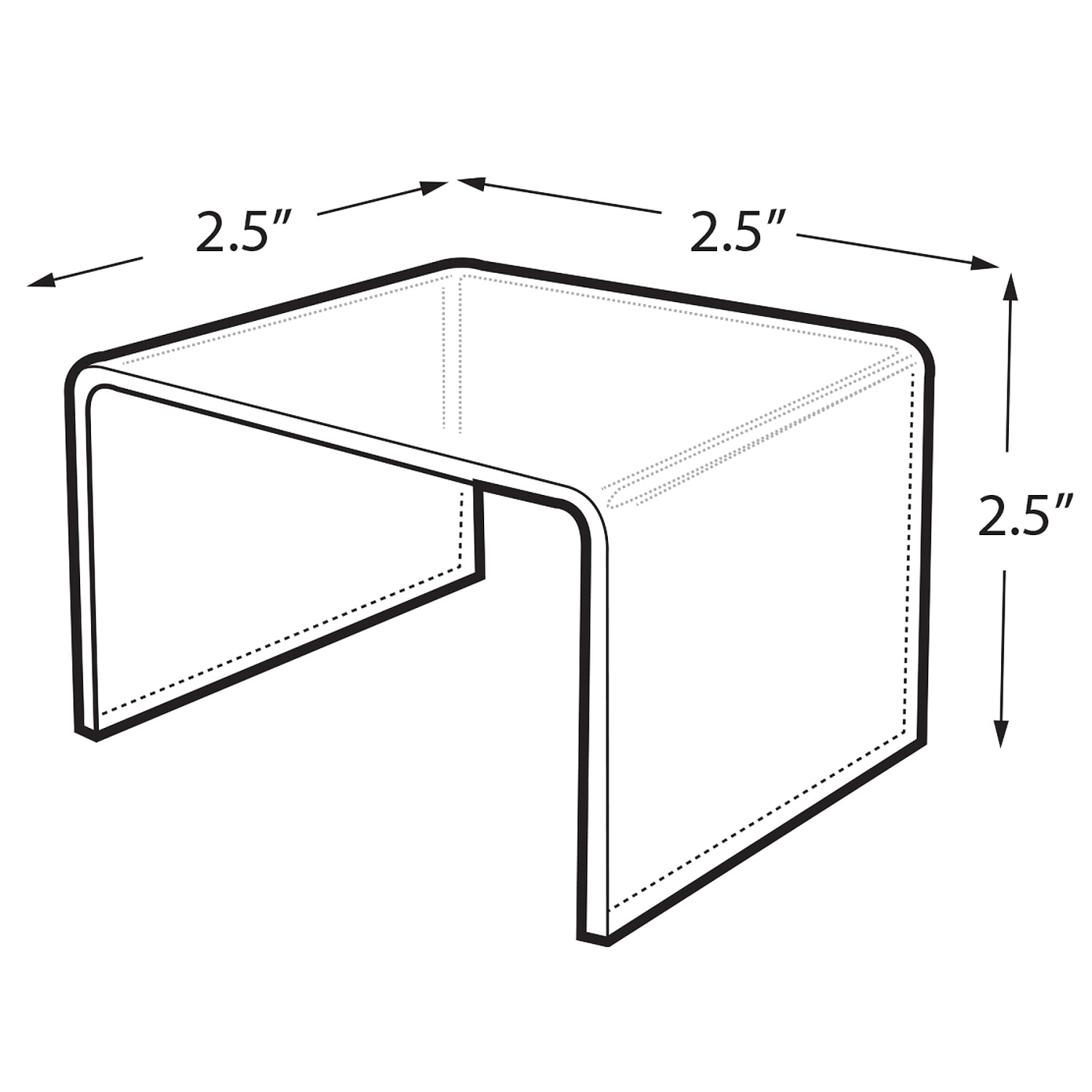 Azar Displays Acrylic Riser Displays, 2-1/2inH x 2-1/2inW x 2-1/2inD, Clear, Pack Of 4 Risers - Image 3