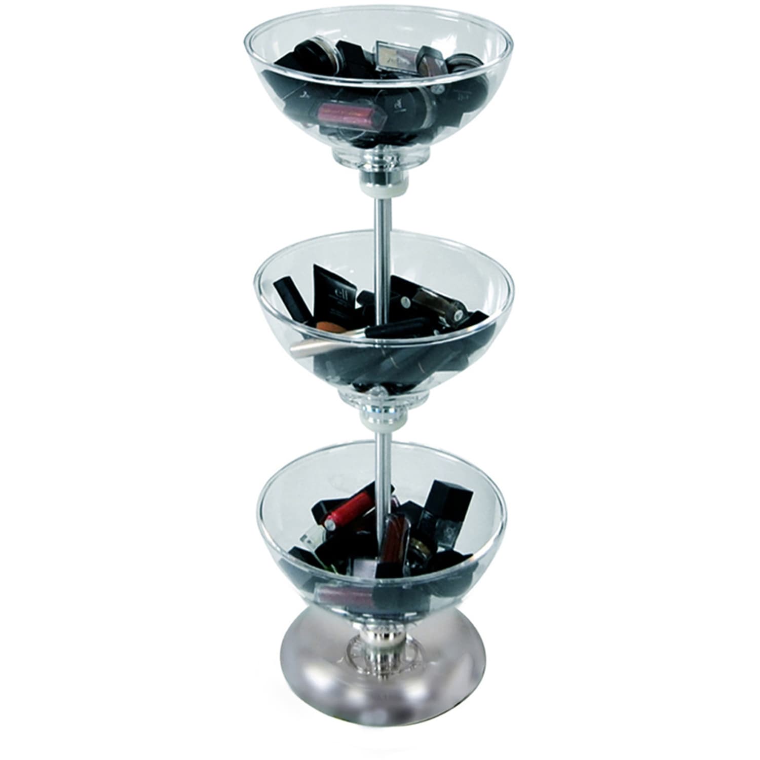 Azar Displays 3-Tier Bowl Display, 24-1/2inH x 8inW x 8inD, Clear - Image 3