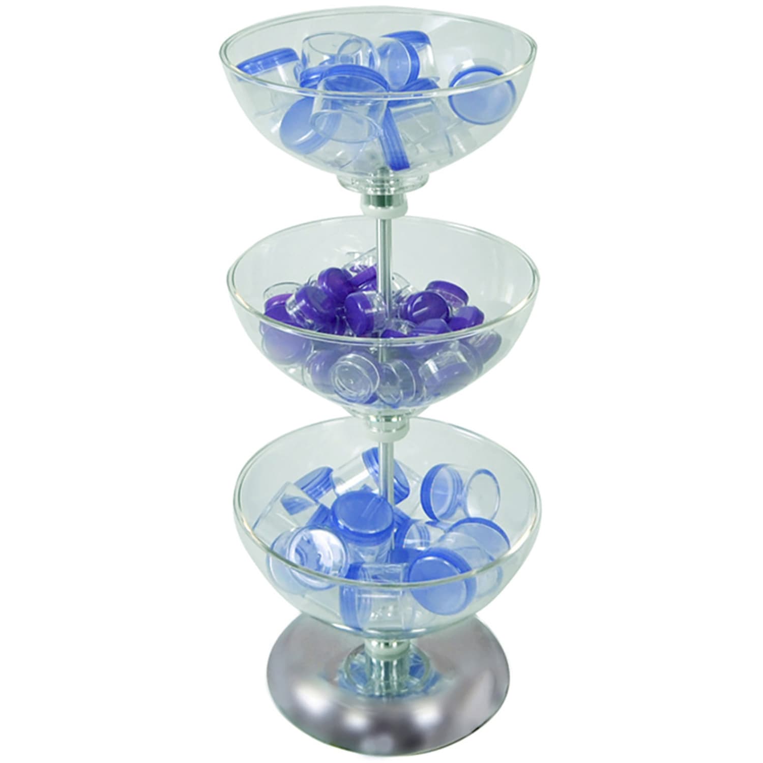 Azar Displays 3-Tier Bowl Display, 25-1/2inH x 10inW x 10inD, Clear - Image 3