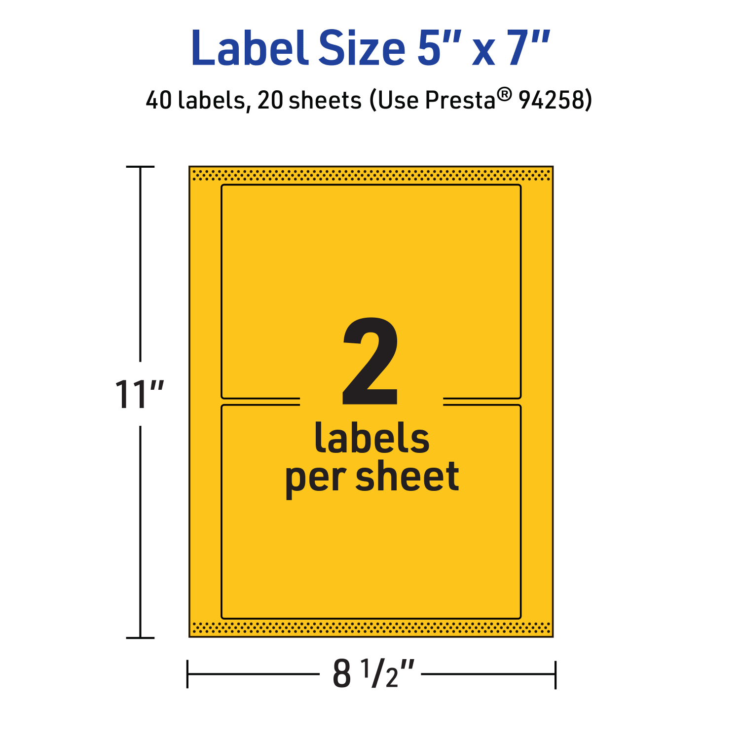 Avery Printable Labels With Sure Feed Technology, 94258-BYP20, Rectangle, 5in x 7in, Matte Bright Yellow, Pack of 40 - Image 6
