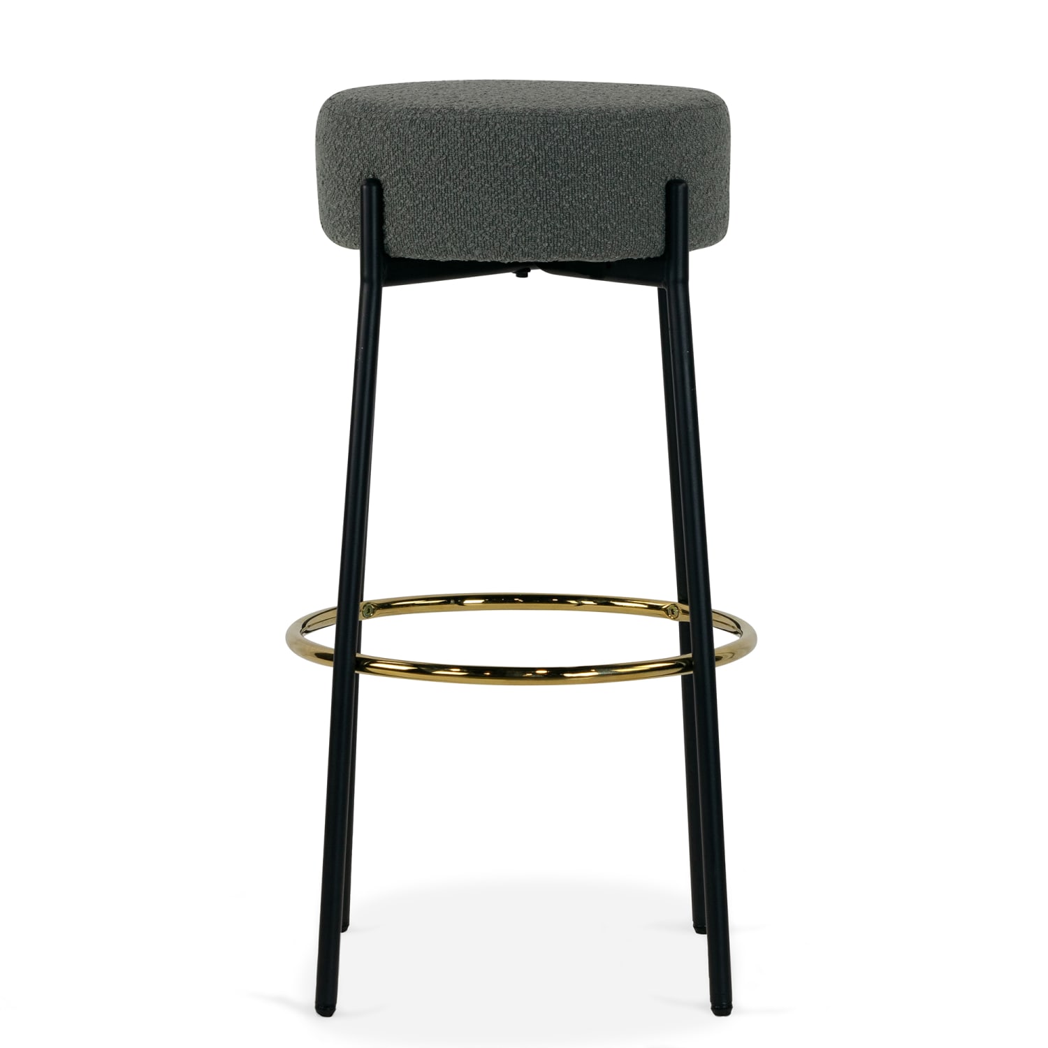 Glamour Home Avon Boucle Fabric Bar Stools, Gray/Black, Set Of 2 Stools - Image 4
