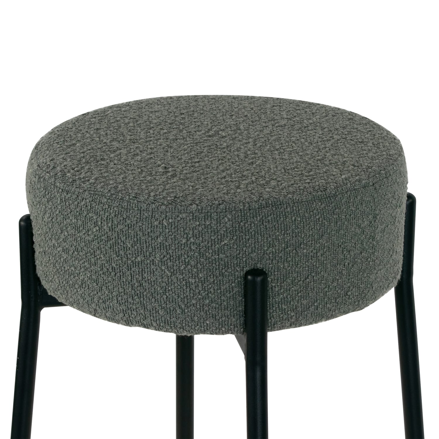 Glamour Home Avon Boucle Fabric Bar Stools, Gray/Black, Set Of 2 Stools - Image 6