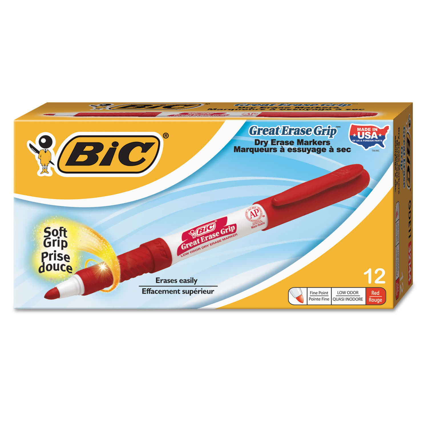 BIC Intensity Fine Point Whiteboard Marker - Fine Marker Point - Red - 12 / Dozen - Image 4