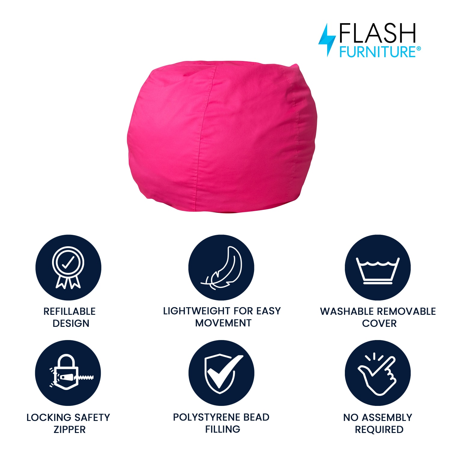 Flash Furniture Small Bean Bag Chair For Kids And Teens Hot Pink PopularChairscom Flash Furniture Small Bean Bag Chair For Kids And Teens Hot Pink PopularChairscom