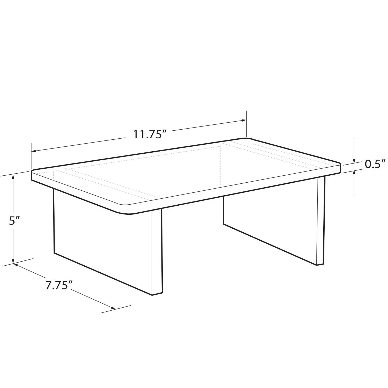 Azar Displays Deluxe Acrylic Monitor Riser Display, 5inH x 11-3/4inW x 7-3/4inD, Clear - Image 3