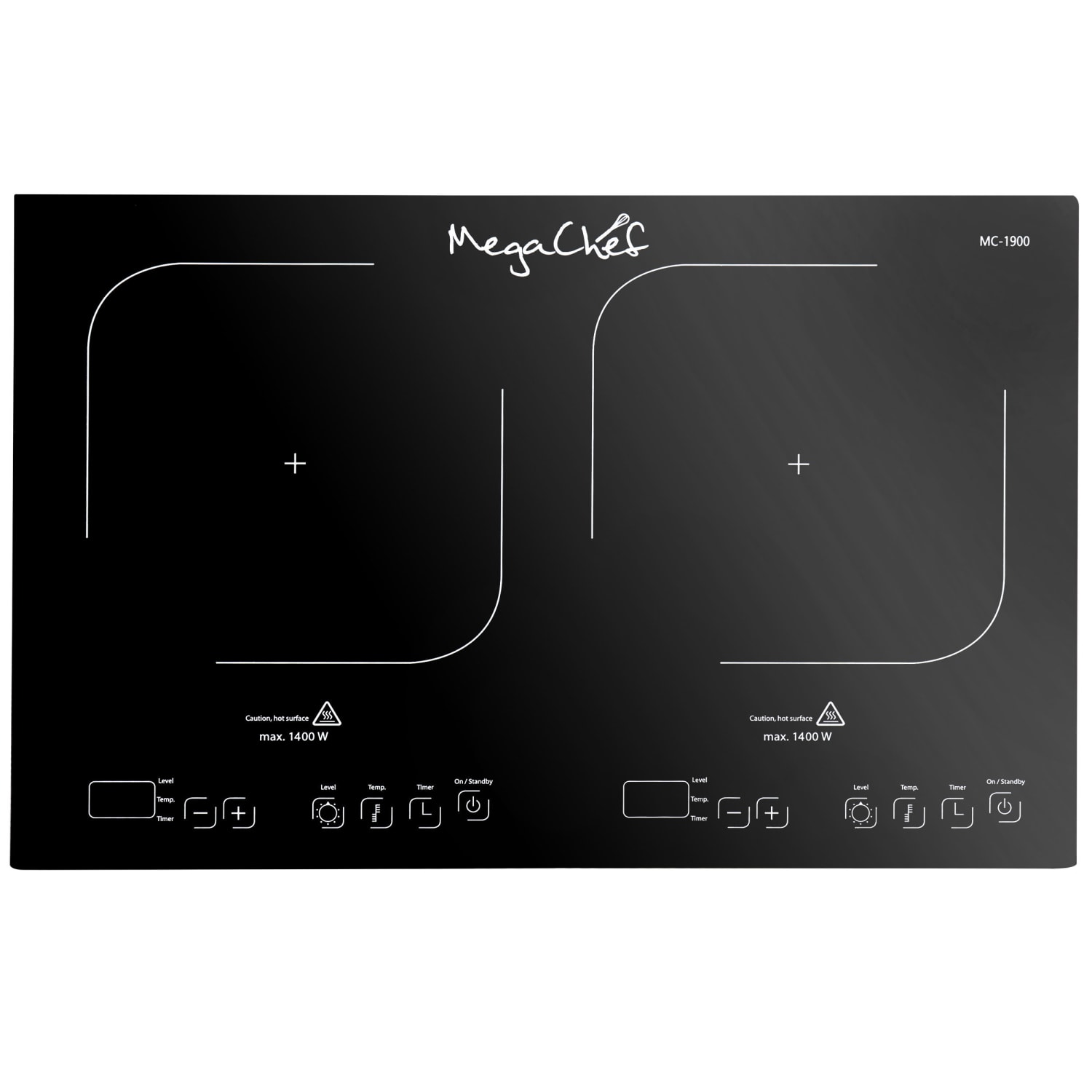 MegaChef Portable Dual Induction Cooktop, Black - Image 4