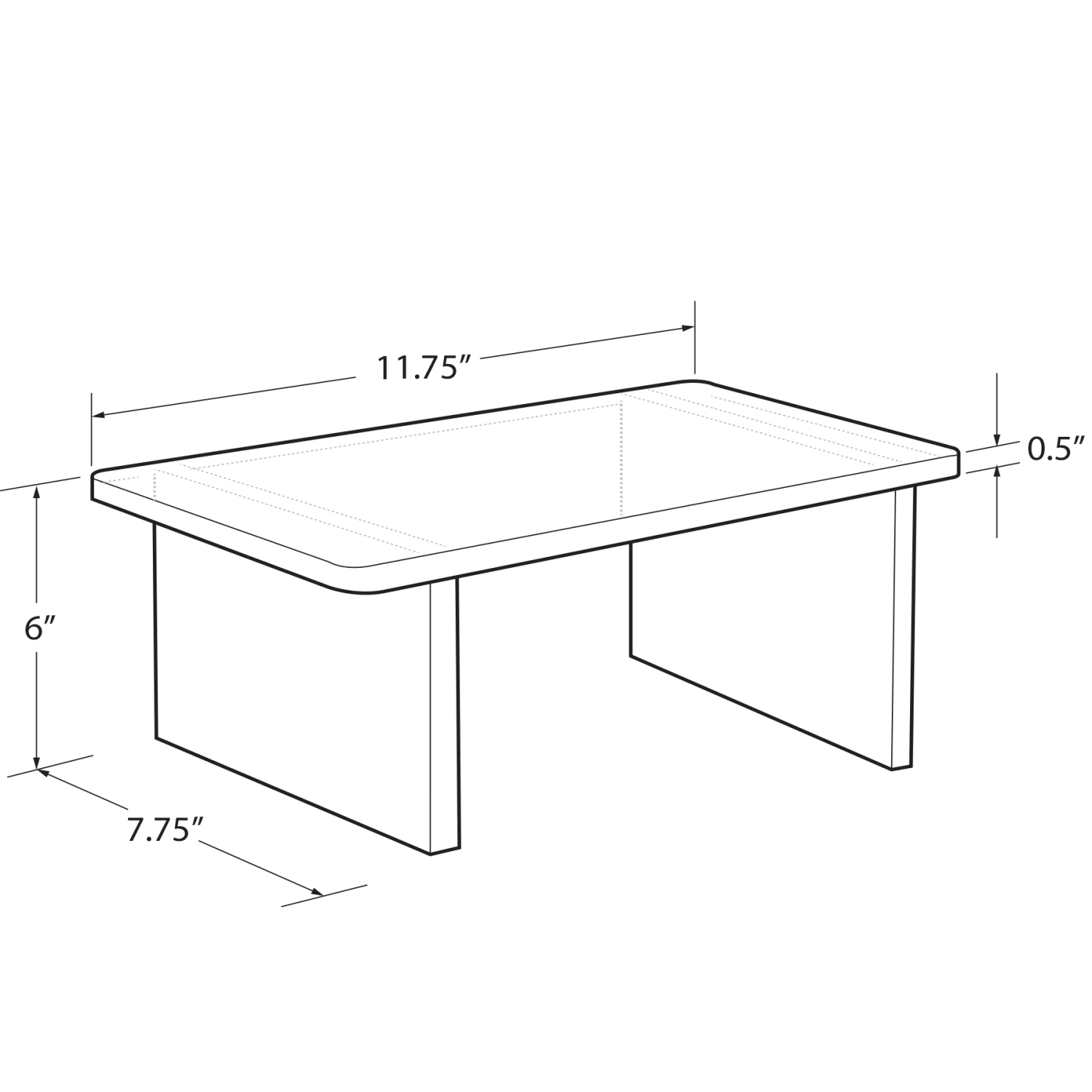 Azar Displays Deluxe Acrylic Monitor Riser Display, 6inH x 11-3/4inW x 7-3/4inD, Clear - Image 3