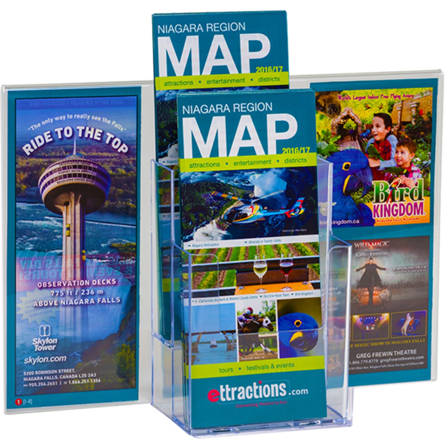 Azar Displays 2-Tier Trifold Sign Holders, 9-1/8inH x 13inW x 4inD, Clear, Set Of 2 Holders - Image 4