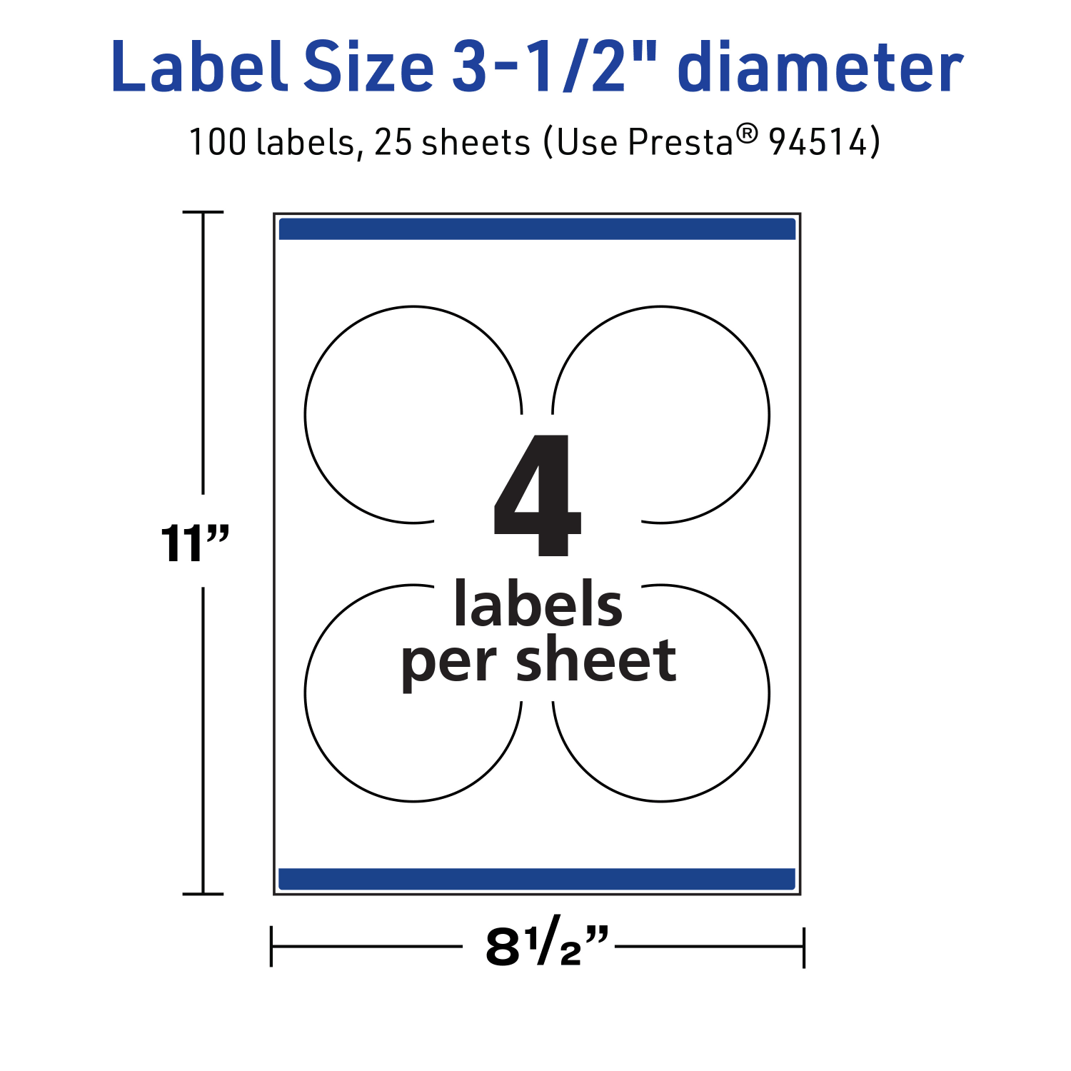Avery Print-To-The-Edge TrueBlock Labels With Sure Feed, 94514-TWMP25, Round, 3-1/2in, Matte White, Pack Of 100 - Image 6