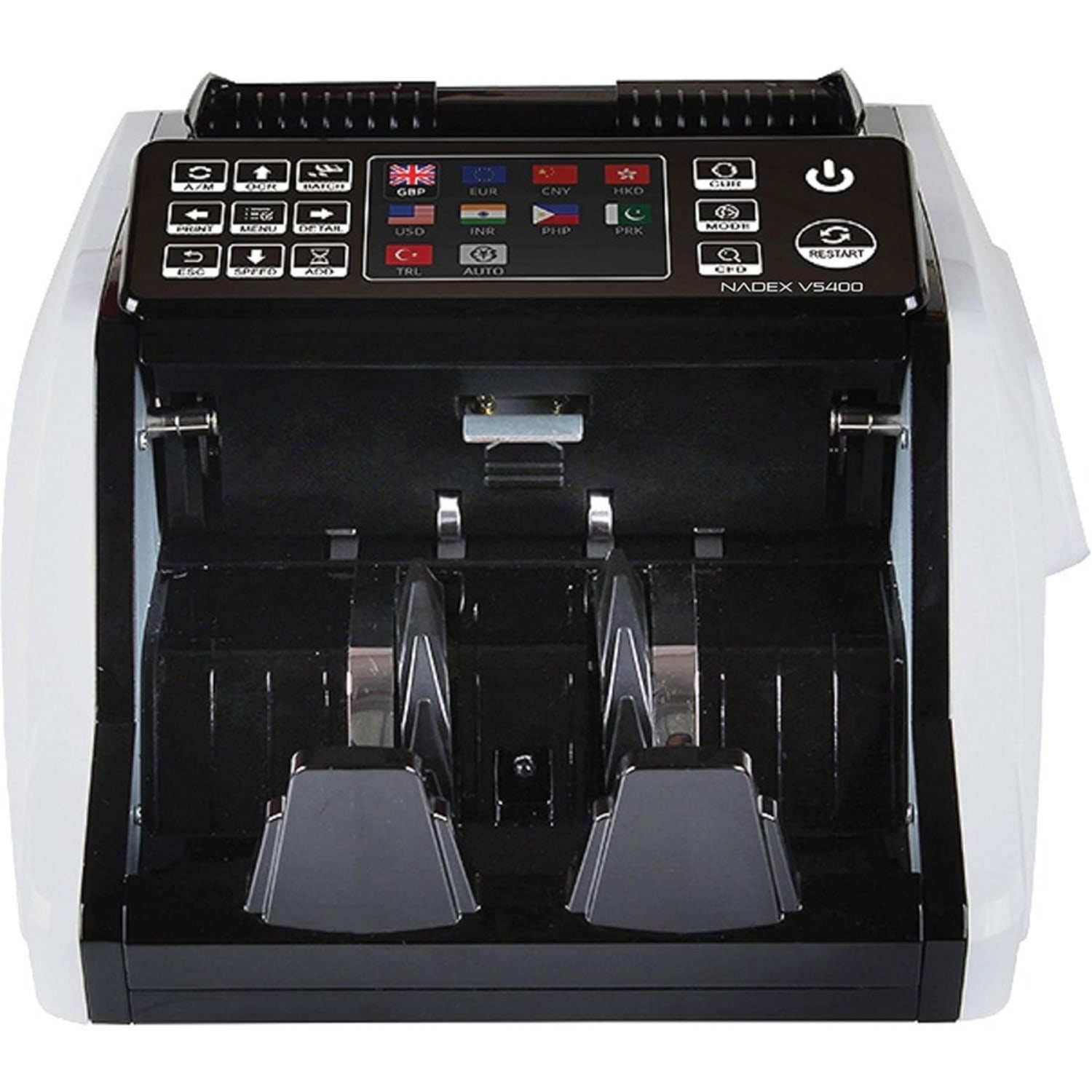 Nadex Coins V5400 Mixed Denomination Money Counter and Counterfeit Detector - Counts @ 1000 bills/min - White - Image 3