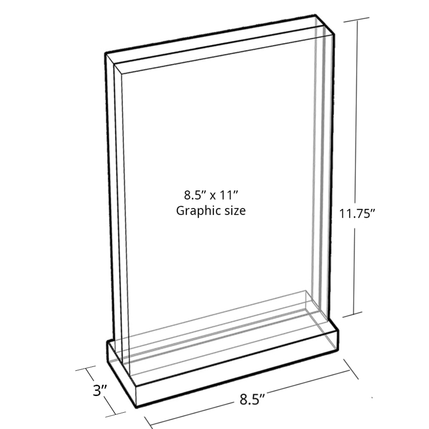 Azar Displays Imperial Acrylic Block Sign Holder, 11inH x 8-1/2inW, 1-3/4inD, Clear - Image 4