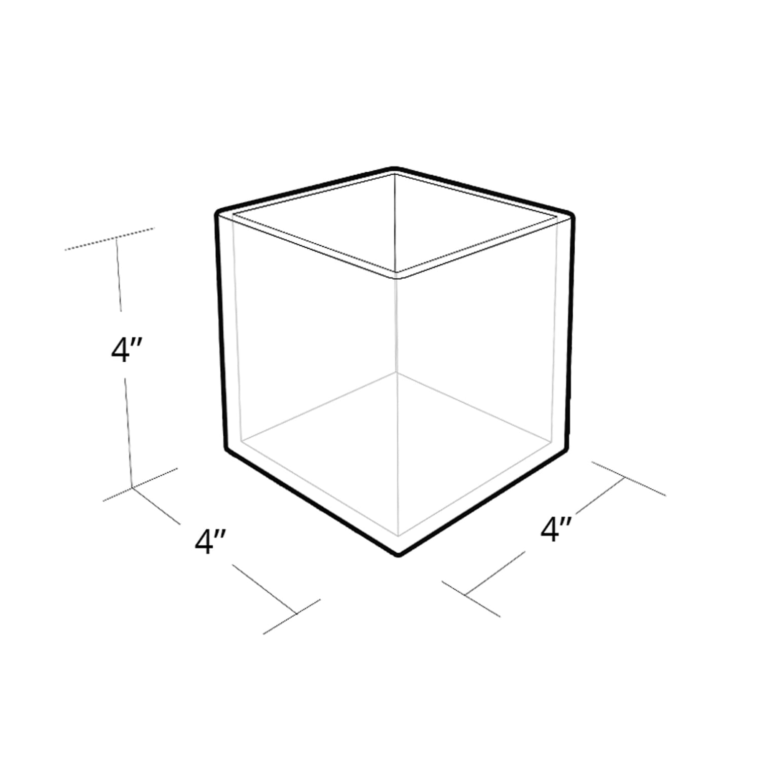 Azar Displays Deluxe 3-Bin Set, Square, Clear - Image 3