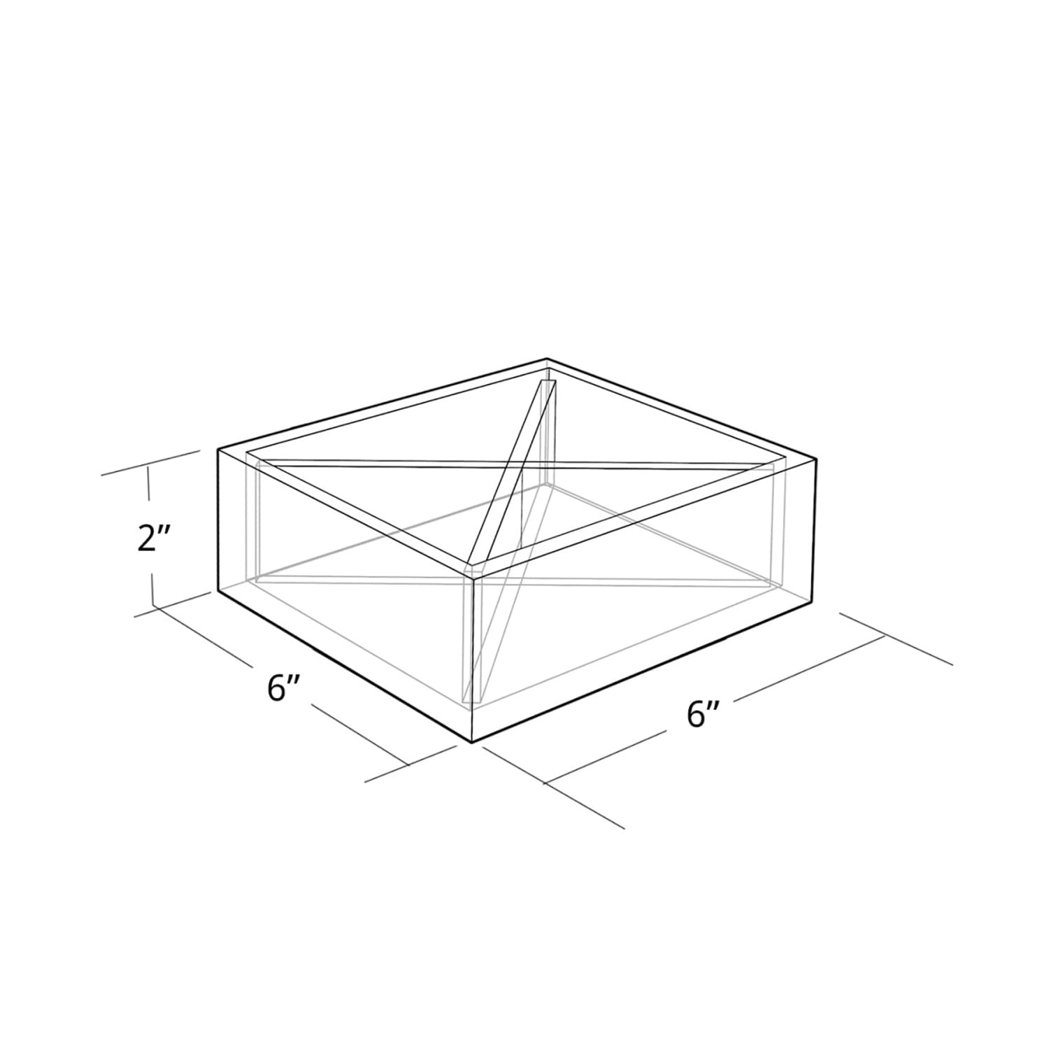 Azar Displays 4-Compartment Square Tray Desk Organizers, 2inH x 6inW x 6inD, Clear, Pack Of 2 Organizers - Image 3