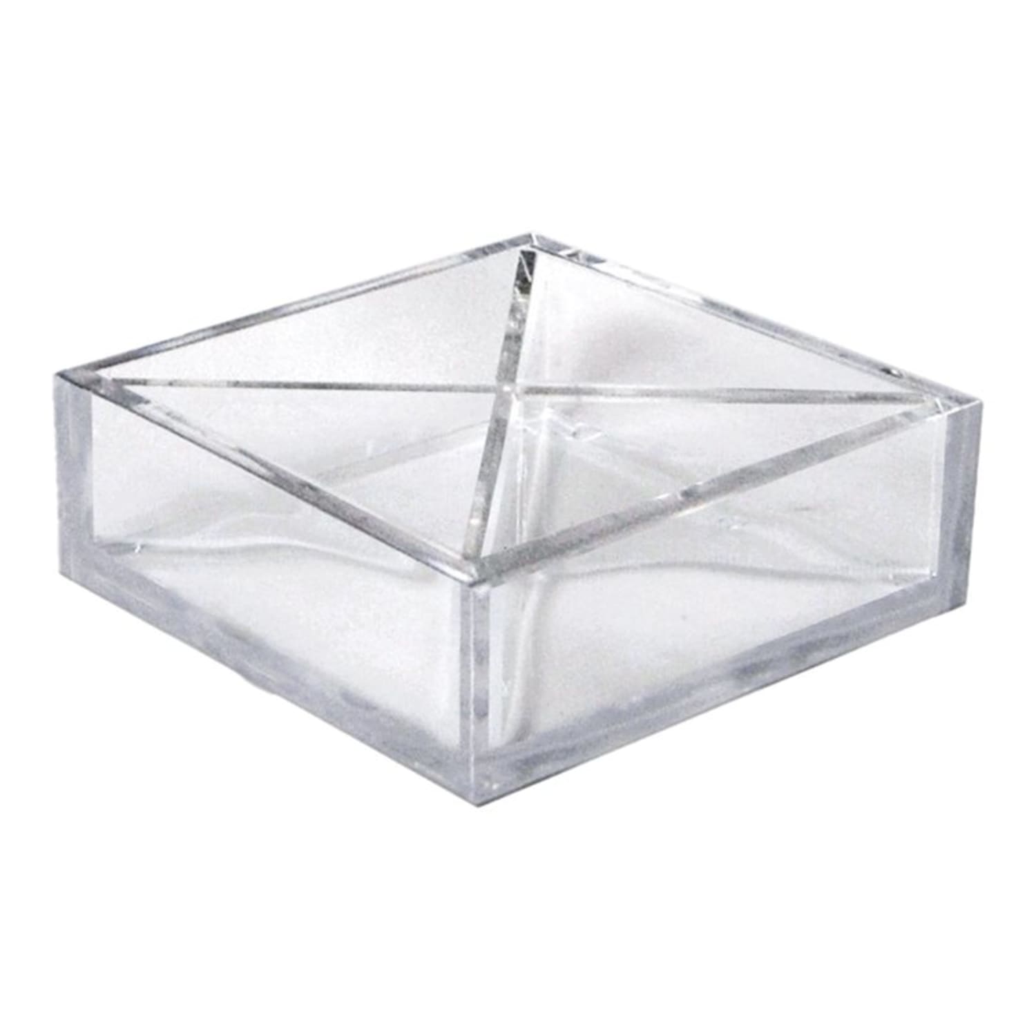 Azar Displays 4-Compartment Square Tray Desk Organizers, 2inH x 6inW x 6inD, Clear, Pack Of 2 Organizers - Image 5
