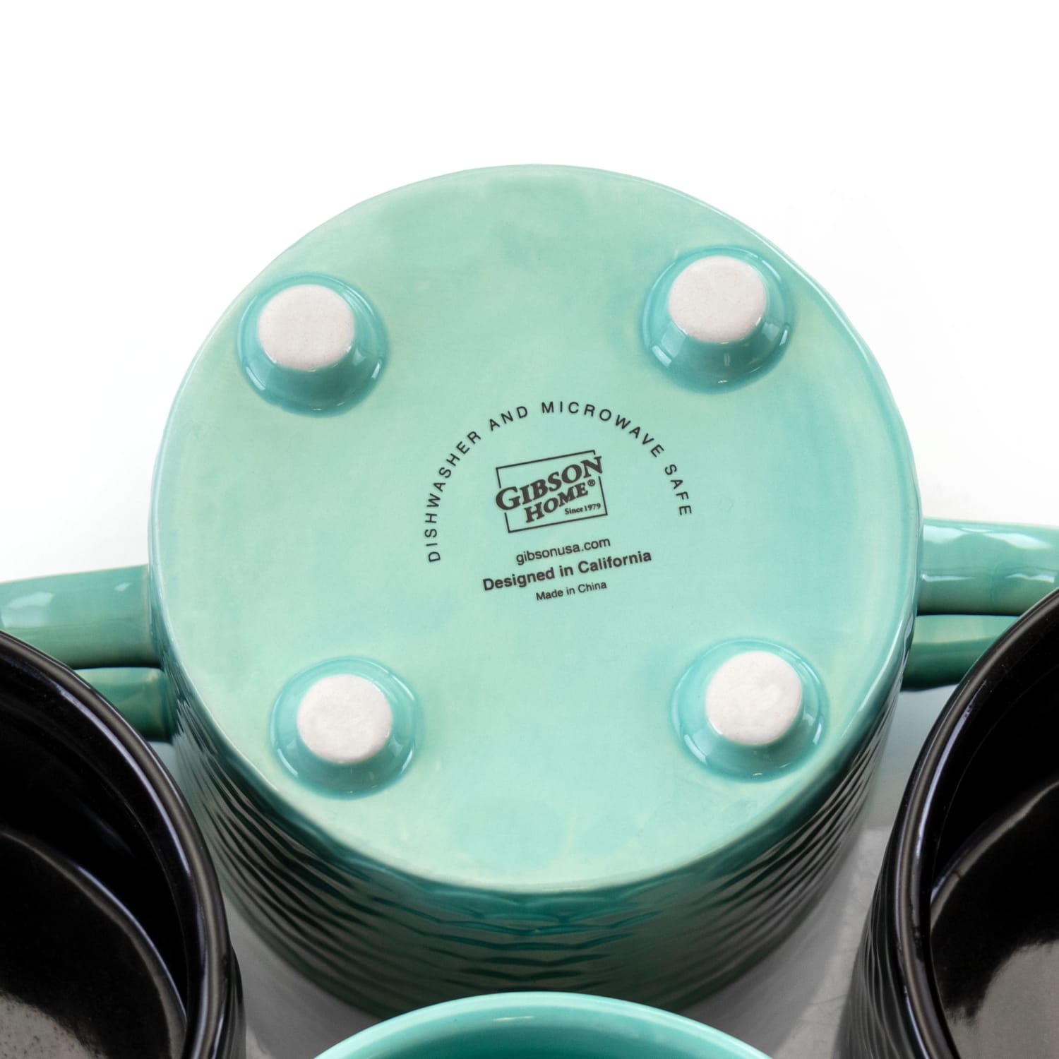 Gibson Home Lashes Figural Mugs, 24.5 Oz, Teal, Set Of 4 Mugs - Image 5