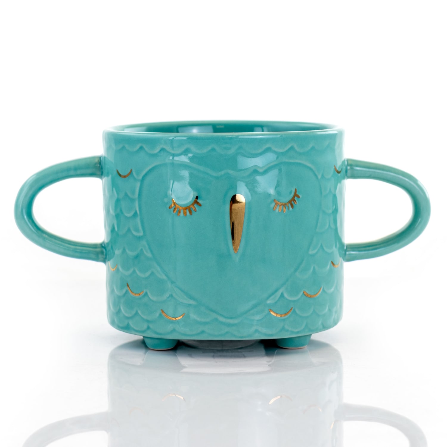 Gibson Home Lashes Figural Mugs, 24.5 Oz, Teal, Set Of 4 Mugs - Image 6