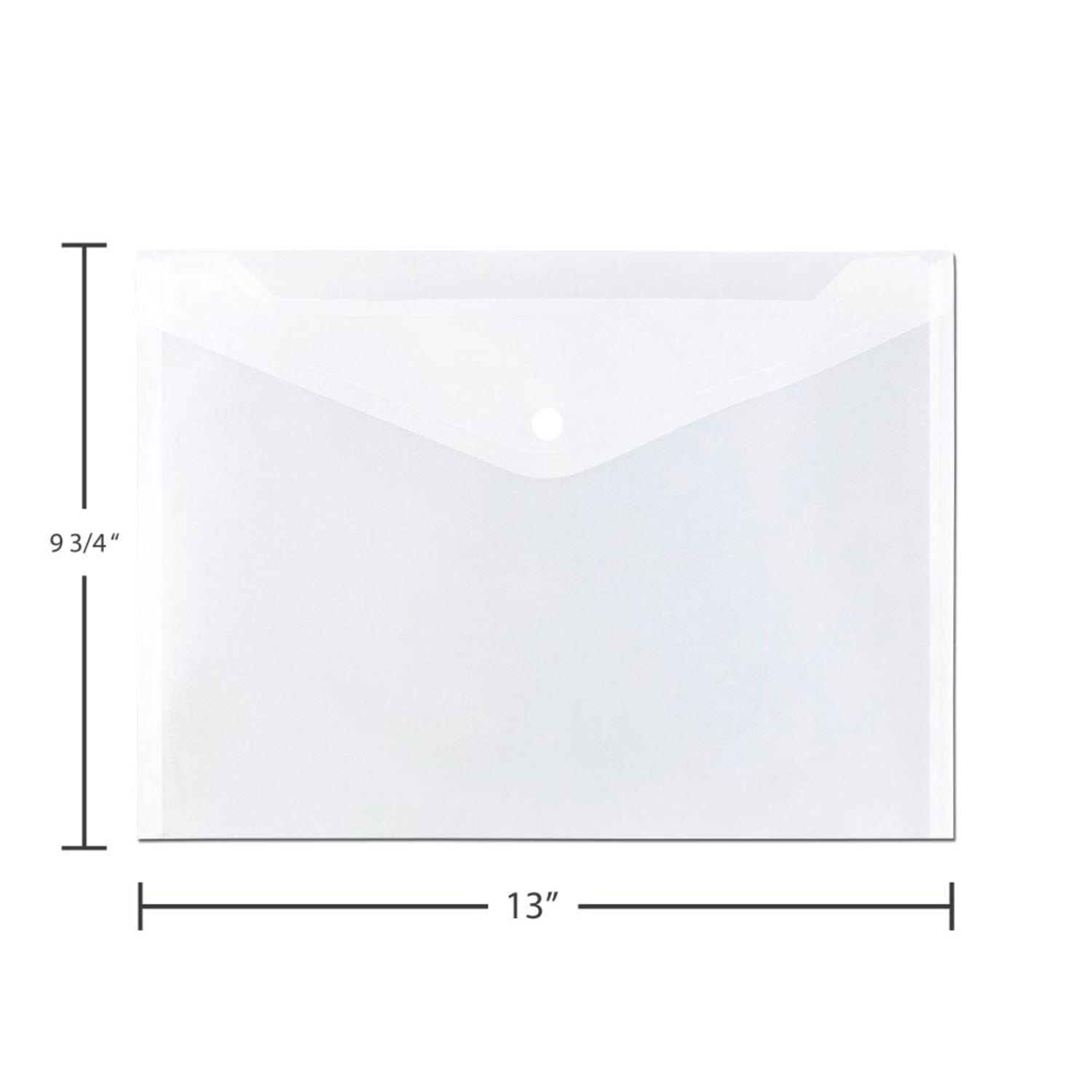 JAM Paper Booklet Plastic Envelopes, Letter Size, 9 3/4in x 13in, Button-Snap Closure,Clear, Pack Of 12 - Image 5