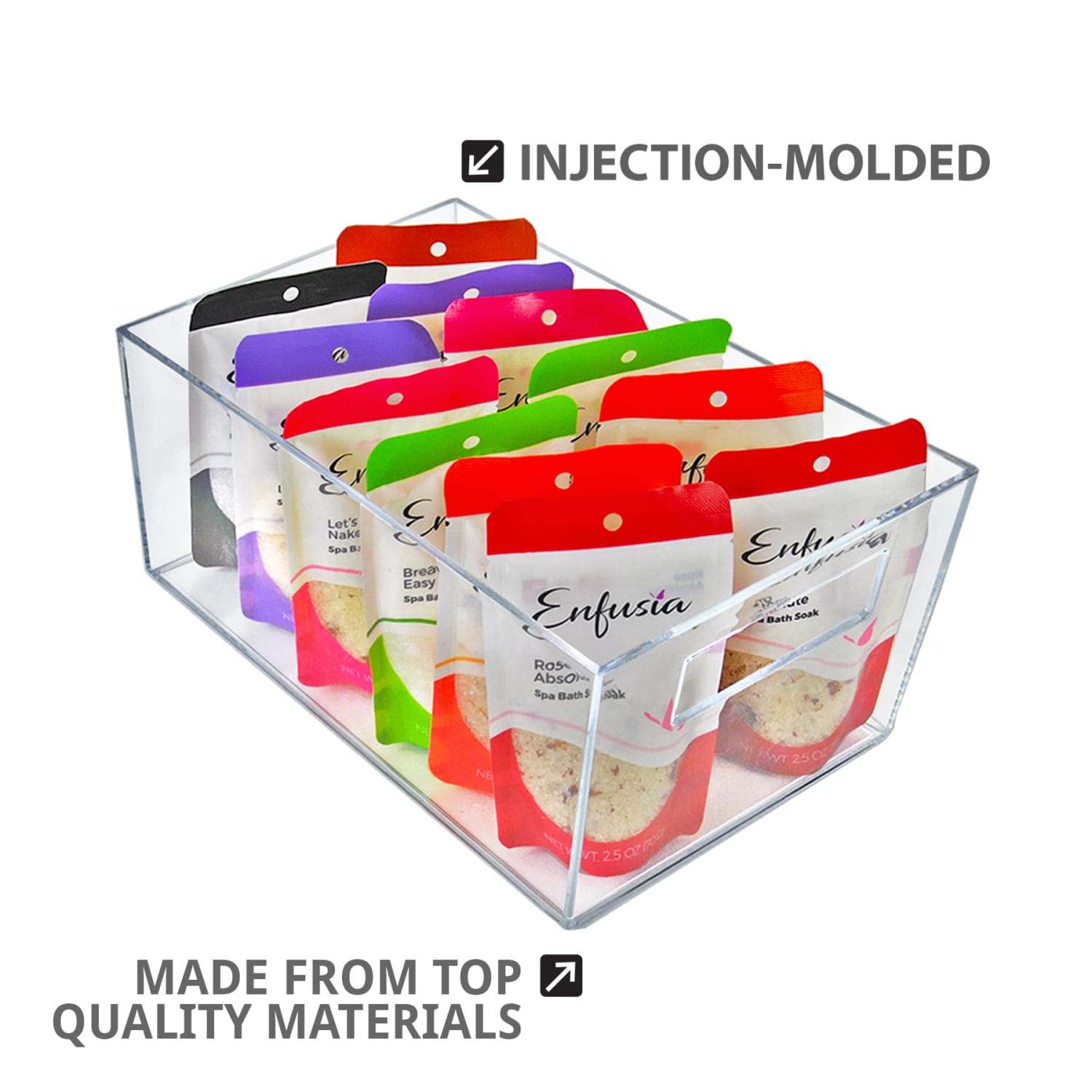 Azar Displays Tote Bins With Handles, Medium, Clear, Pack Of 4 Bins - Image 5