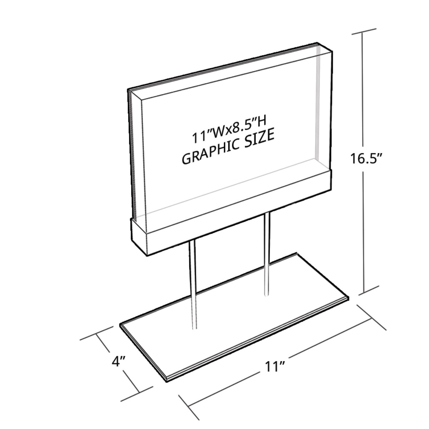 Azar Displays Elite Series Acrylic Horizontal Block Countertop Sign Holder, 8-1/2inH x 11inW, Clear - Image 3