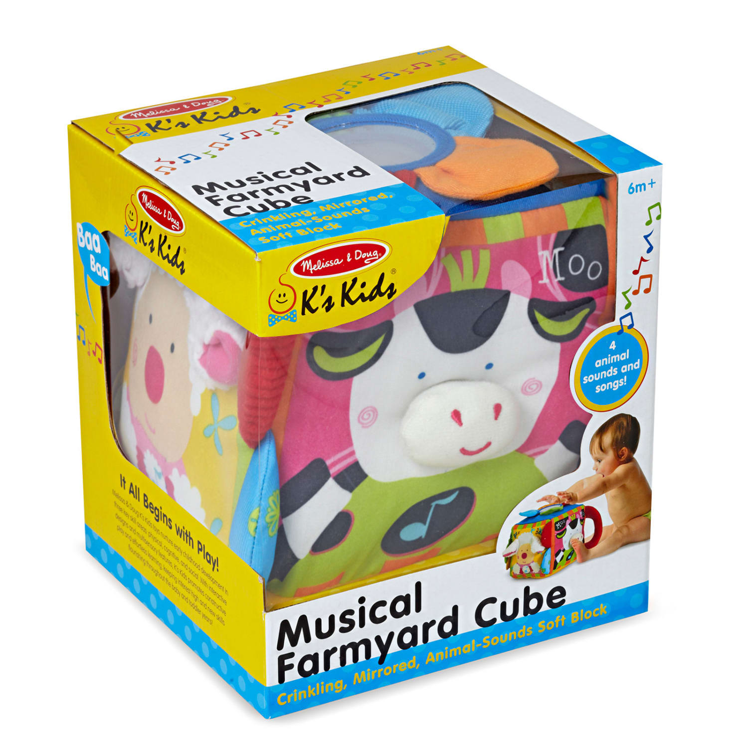 Melissa & Doug Musical Farmyard Cube Learning Toy, Multicolor - Image 3