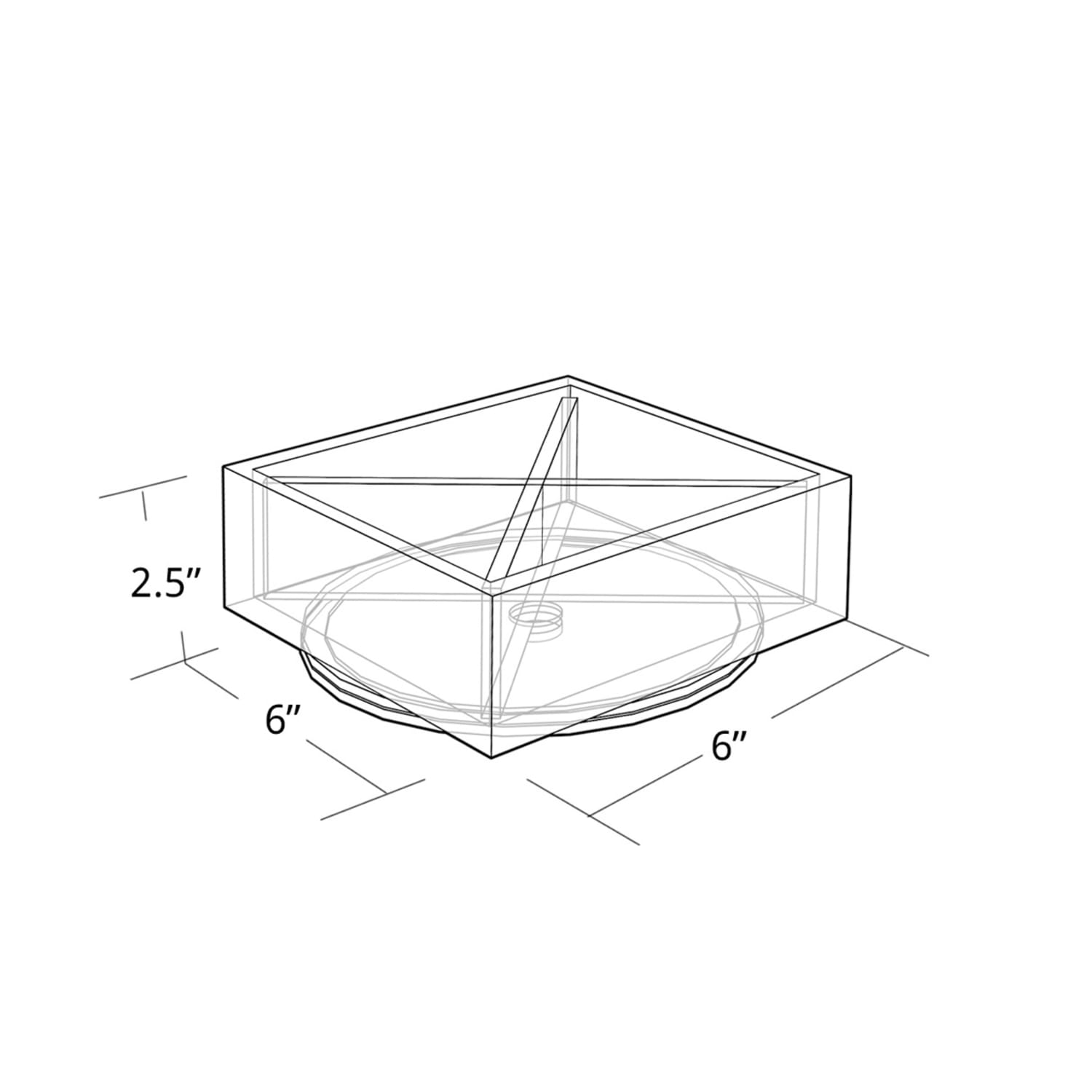 Azar Displays 4-Compartment Square Tray Revolving Desk Organizers, 2-1/2inH x 6inW x 6inD, Clear, Pack Of 2 Organizers - Image 4