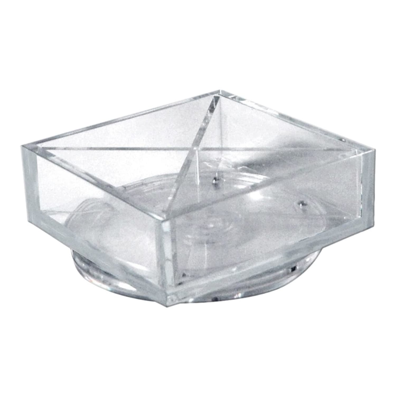 Azar Displays 4-Compartment Square Tray Revolving Desk Organizers, 2-1/2inH x 6inW x 6inD, Clear, Pack Of 2 Organizers - Image 5