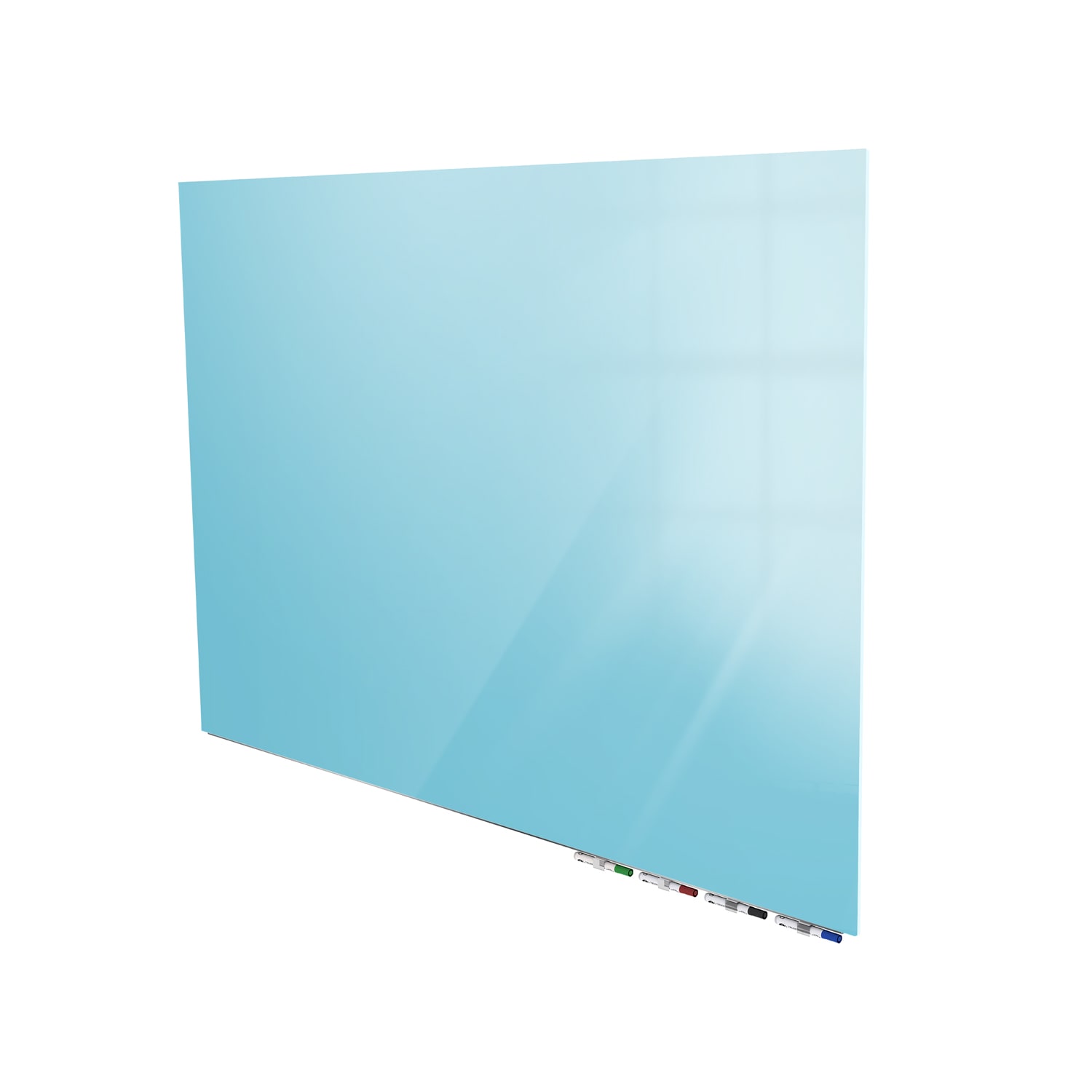 Ghent Aria Magnetic Low-Profile 1/4in Glass Unframed Dry-Erase Whiteboard Set, 48in x 72in, Blue - Image 3