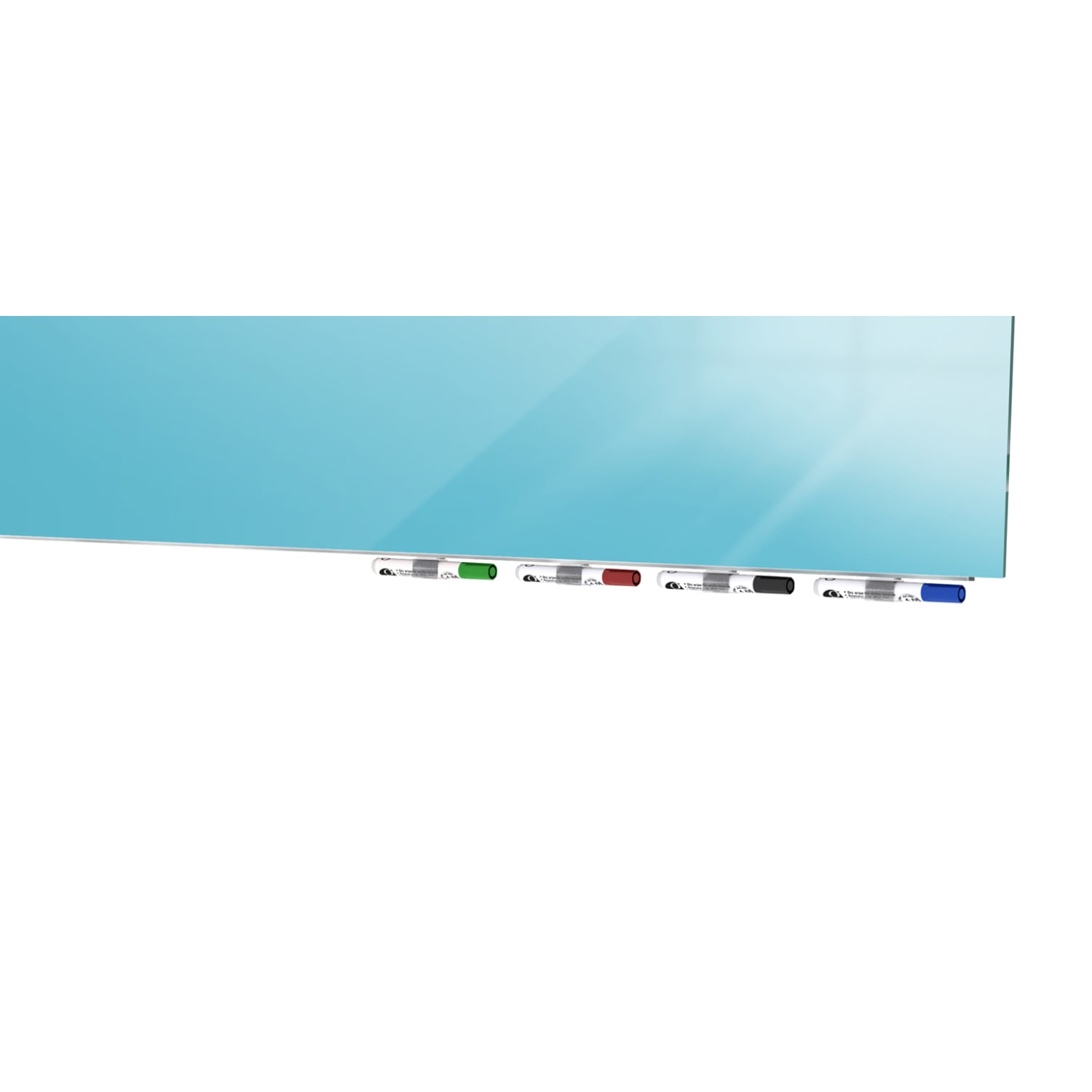 Ghent Aria Magnetic Low-Profile 1/4in Glass Unframed Dry-Erase Whiteboard Set, 48in x 72in, Blue - Image 4