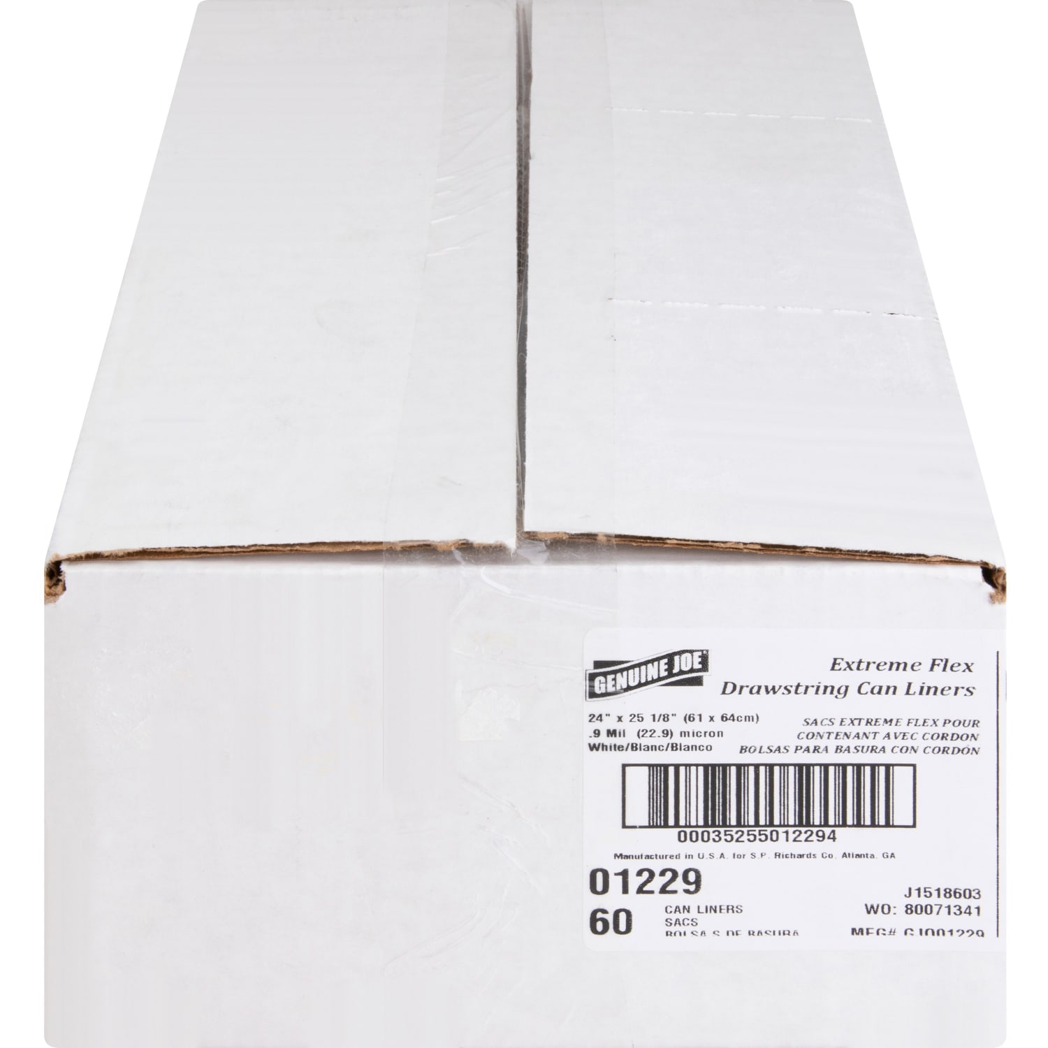 Genuine Joe Flex Drawstring Trash Liners, 16 Gallon, White, Box Of 60 - Image 5