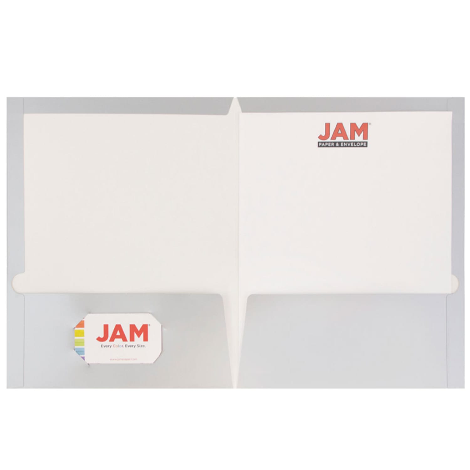 JAM Paper Glossy 2-Pocket Presentation Folders, Grey, Pack of 6 - Image 5