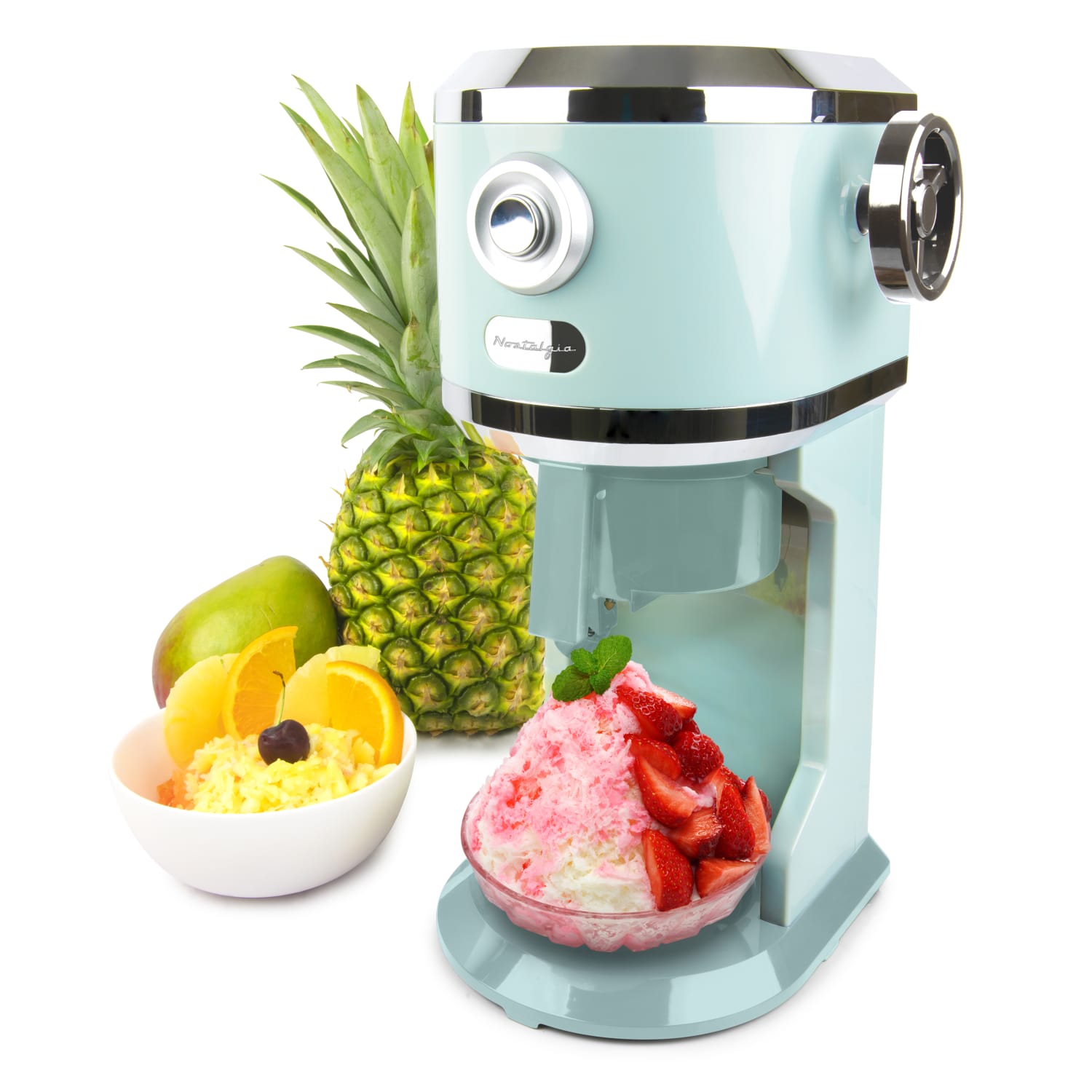 Nostalgia CLFRZFRTSHVR2AQ Classic Retro Ice & Frozen Ice Shaver, 16-15/16in x 9-3/8in, Aqua - Image 3