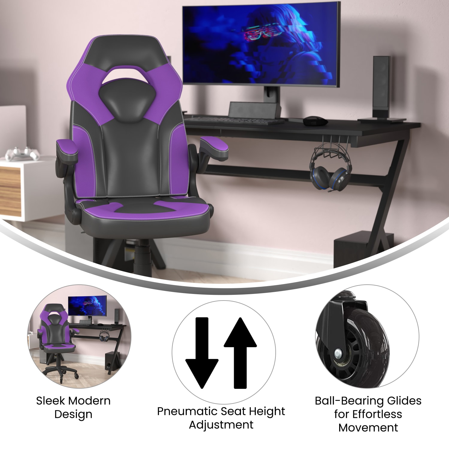 Flash Furniture X10 Racing Ergonomic Faux Leather Computer Gaming Chair Purple PopularChairscom Flash Furniture X10 Racing Ergonomic Faux Leather Computer Gaming Chair Purple PopularChairscom
