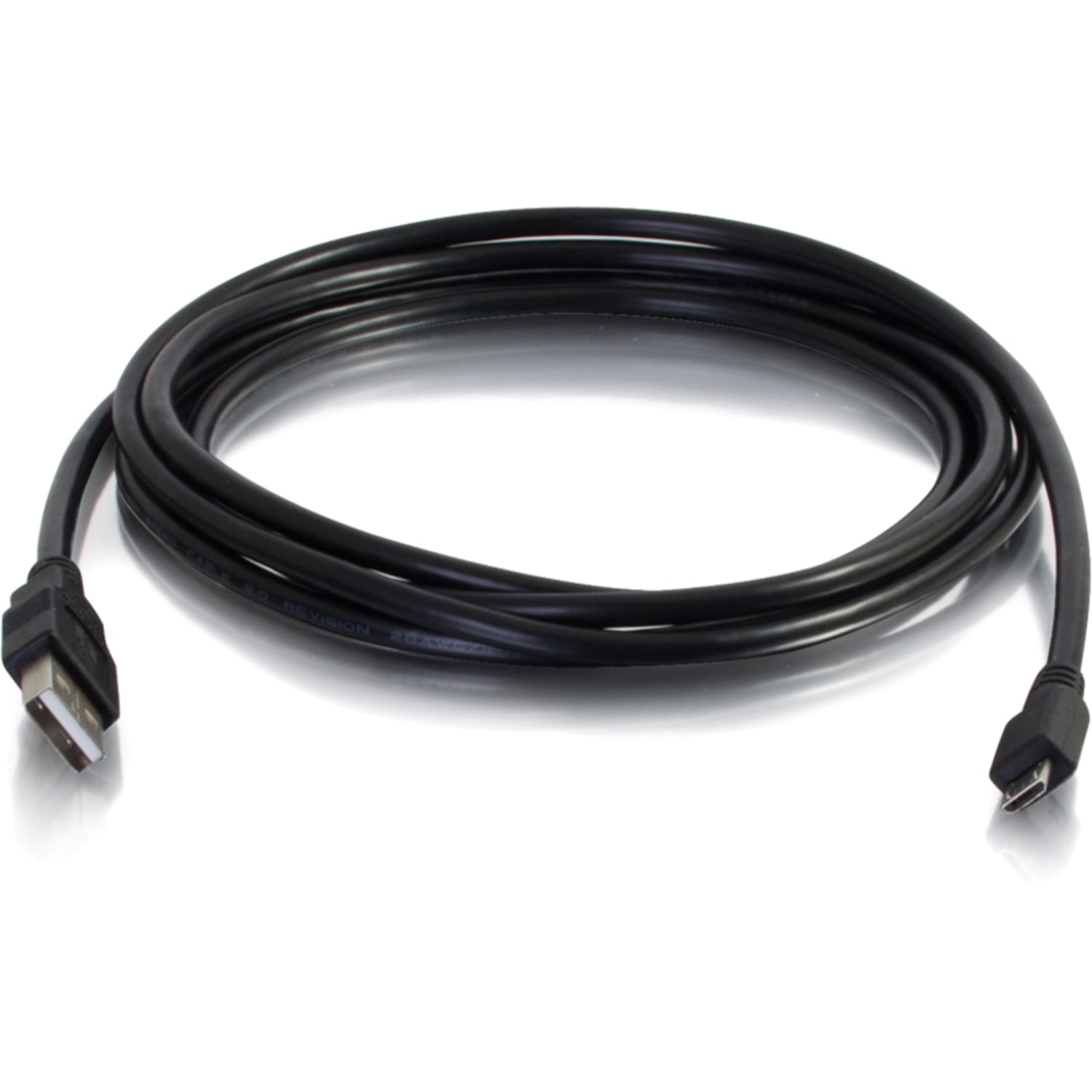 C2G 6.6ft USB to Micro B Cable - USB A to Micro USB Cable - USB 2.0 - M/M - Type A Male USB - Micro Type B Male USB - 6.56ft - Black - Image 6