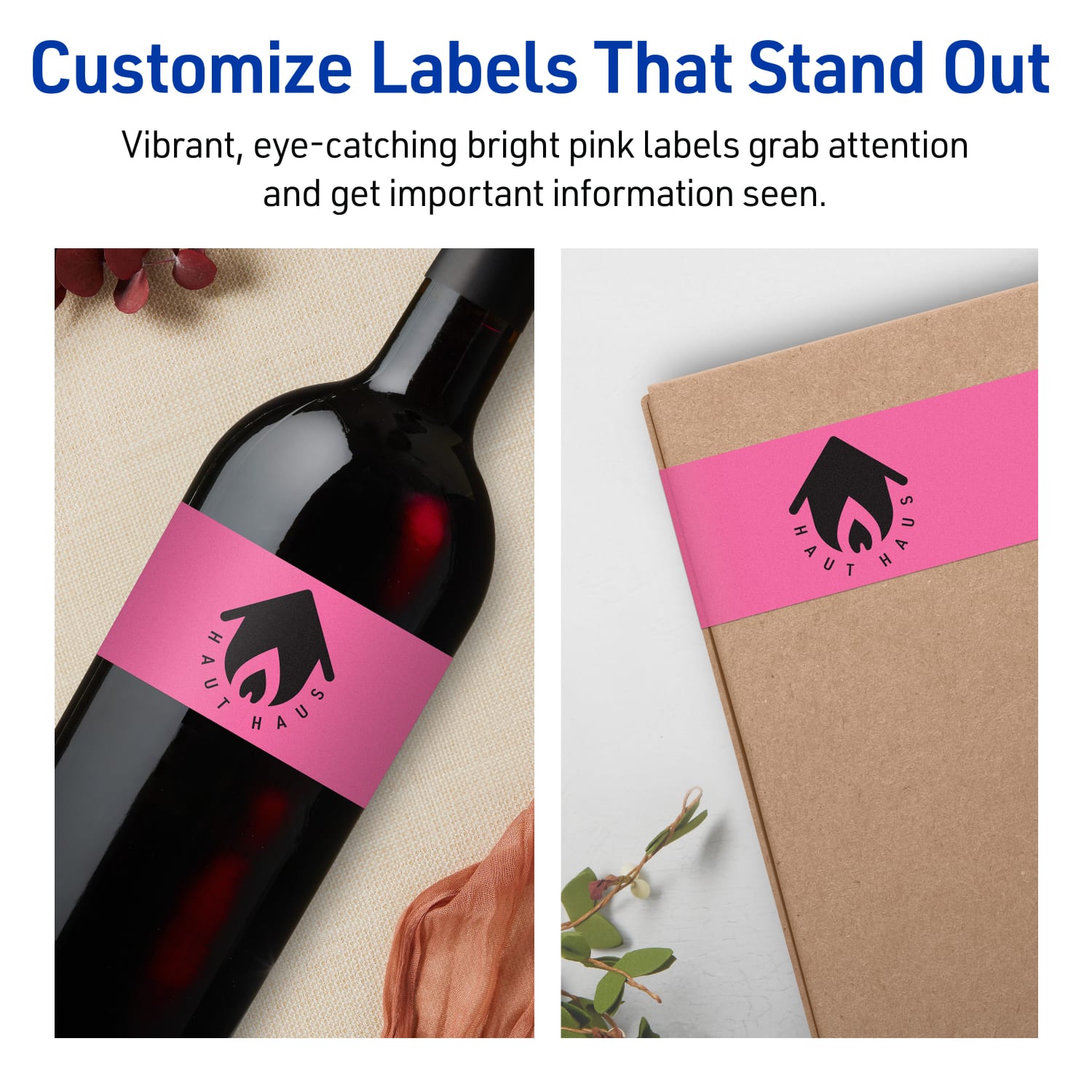 Avery Print-To-The-Edge Labels With Sure Feed Technology, 94244-BPP40, Rectangle, 2-1/4in x 7-3/4in, Matte Bright Pink, Pack of 160 - Image 4