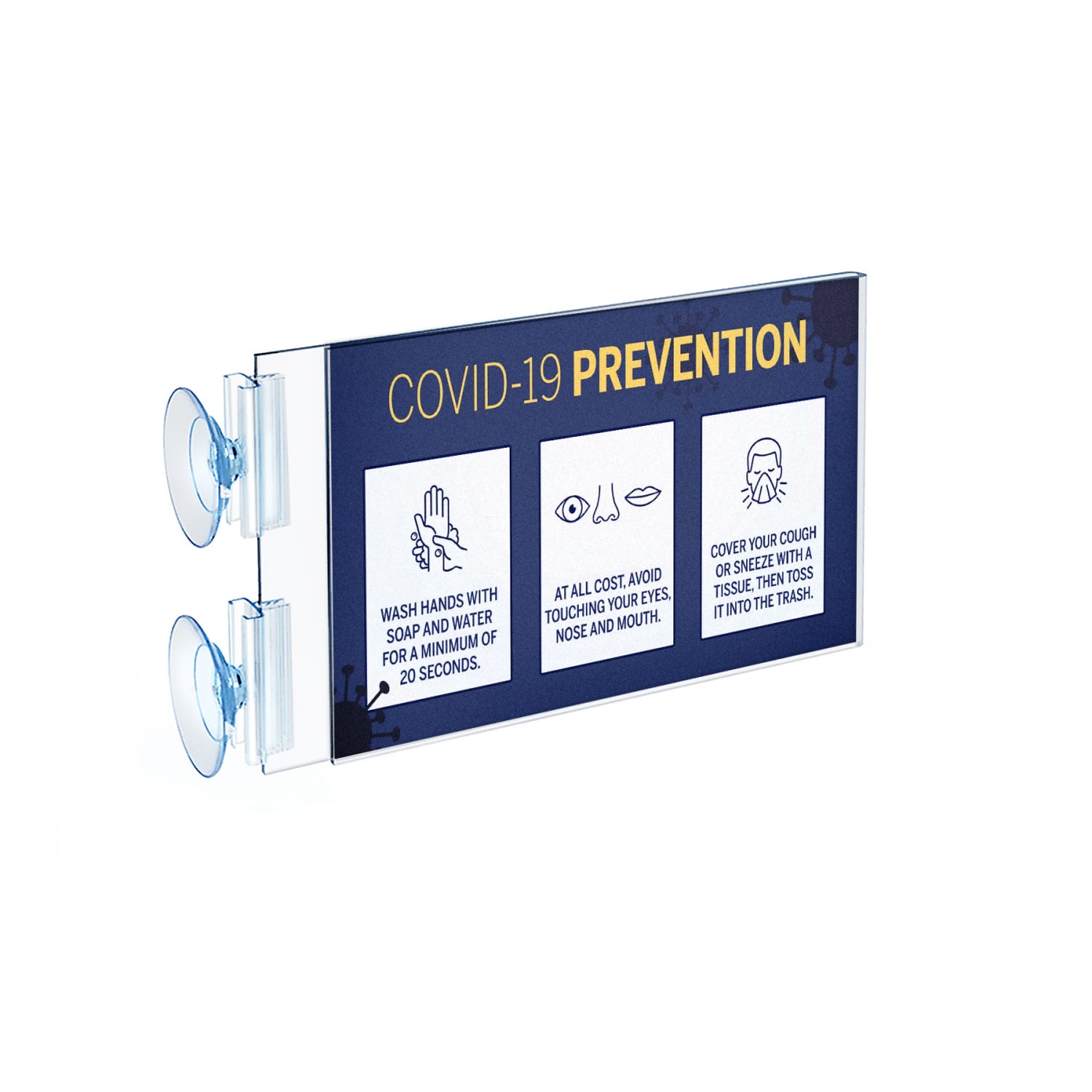 Azar Displays 2-Sided Acrylic Horizontal/Vertical Suction Cup Sign Holders, 5inH x 7-3/4inW x 1-3/4inD, Clear, Pack Of 10 Sign Holders - Image 3