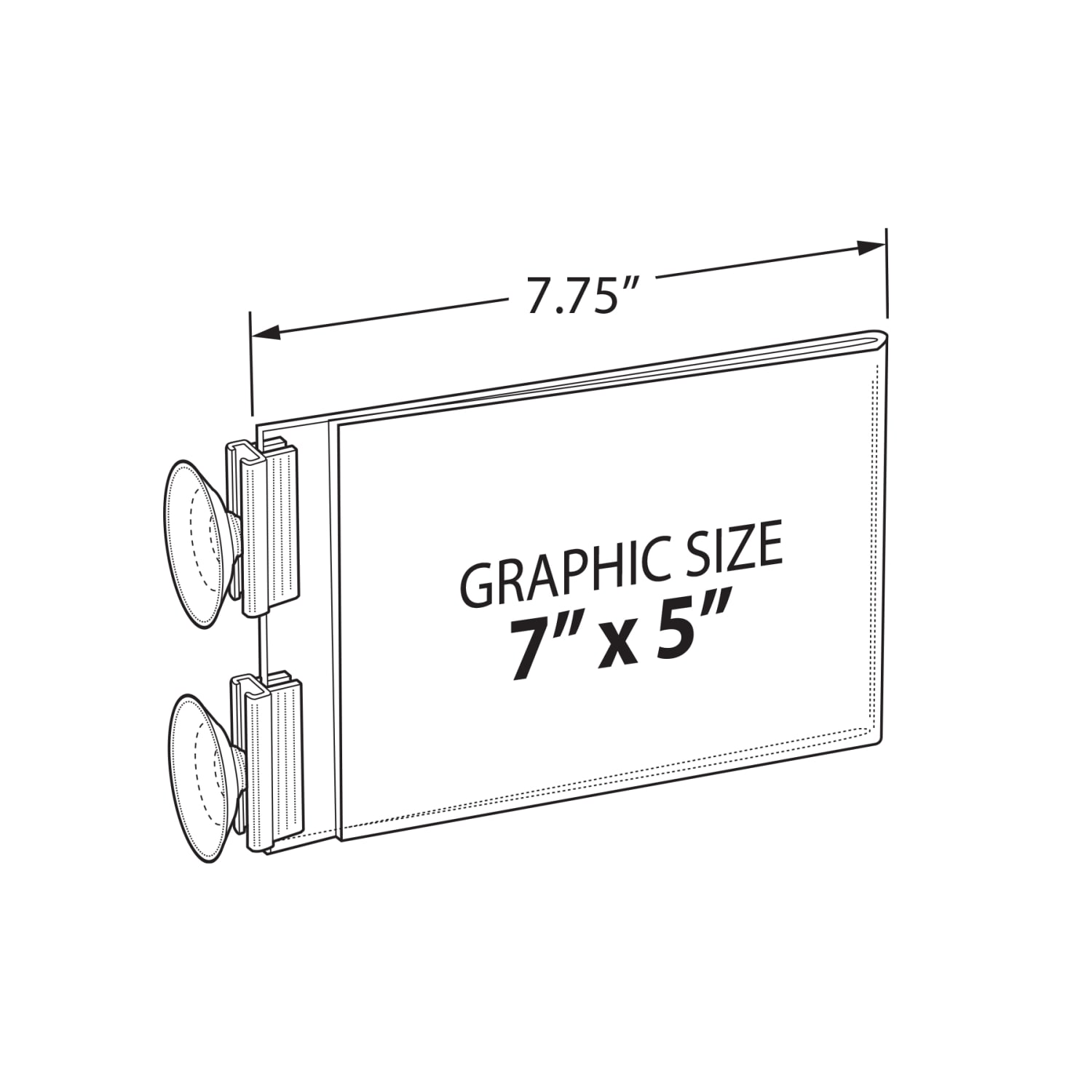 Azar Displays 2-Sided Acrylic Horizontal/Vertical Suction Cup Sign Holders, 5inH x 7-3/4inW x 1-3/4inD, Clear, Pack Of 10 Sign Holders - Image 4