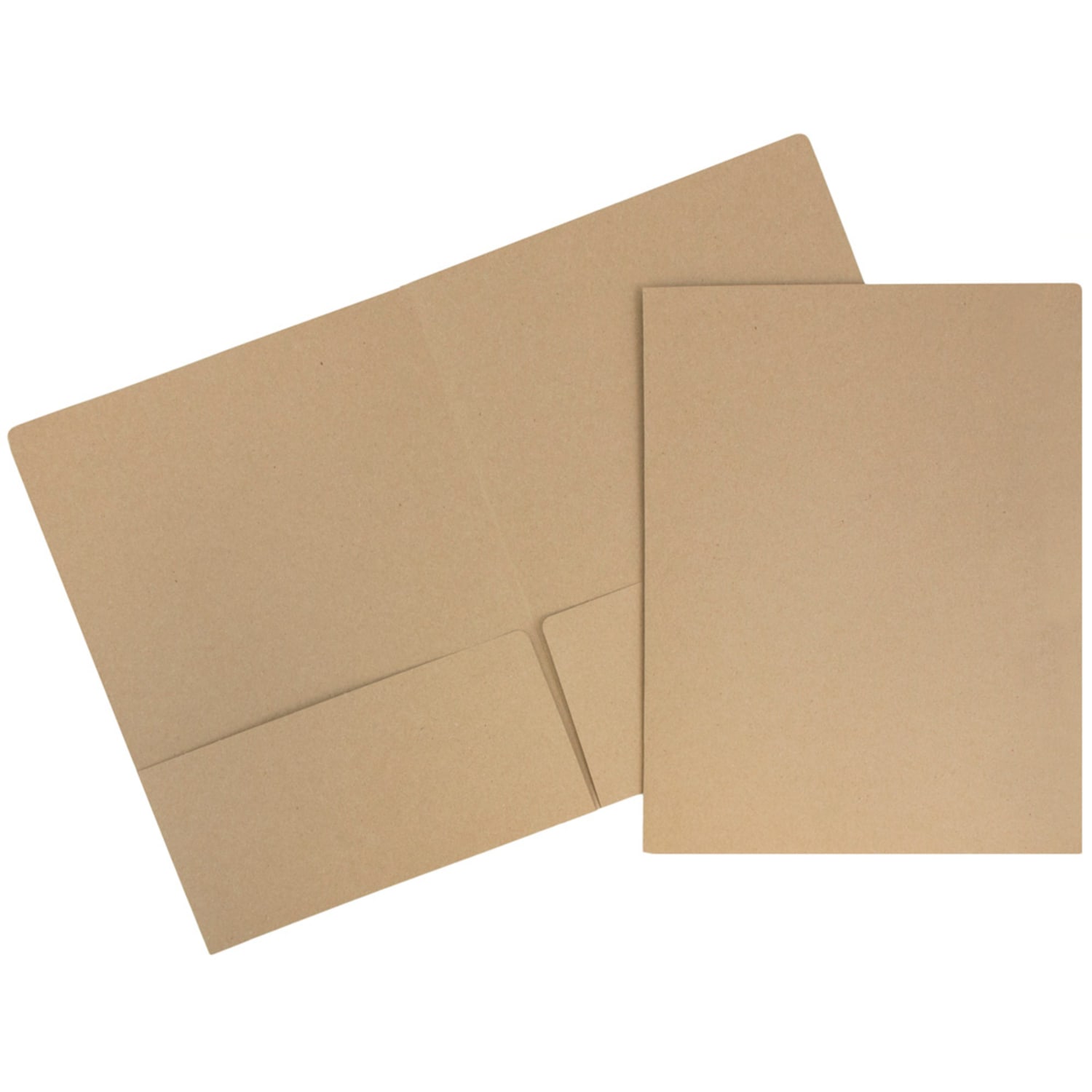 JAM Paper Matte 2-Pocket Presentation Folders, 9in x 12in, 100% Recycled, Brown Kraft, Pack Of 6