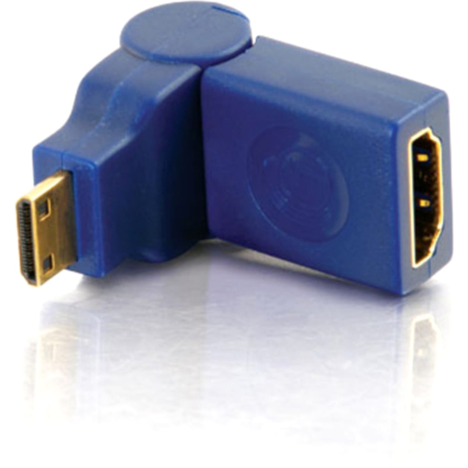 C2G 90 deg. Rotating HDMI to HDMI Mini Adapter - F/M - 1 x HDMI Female Digital Audio/Video - 1 x Mini HDMI Male Digital Audio/Video - Blue - Image 4