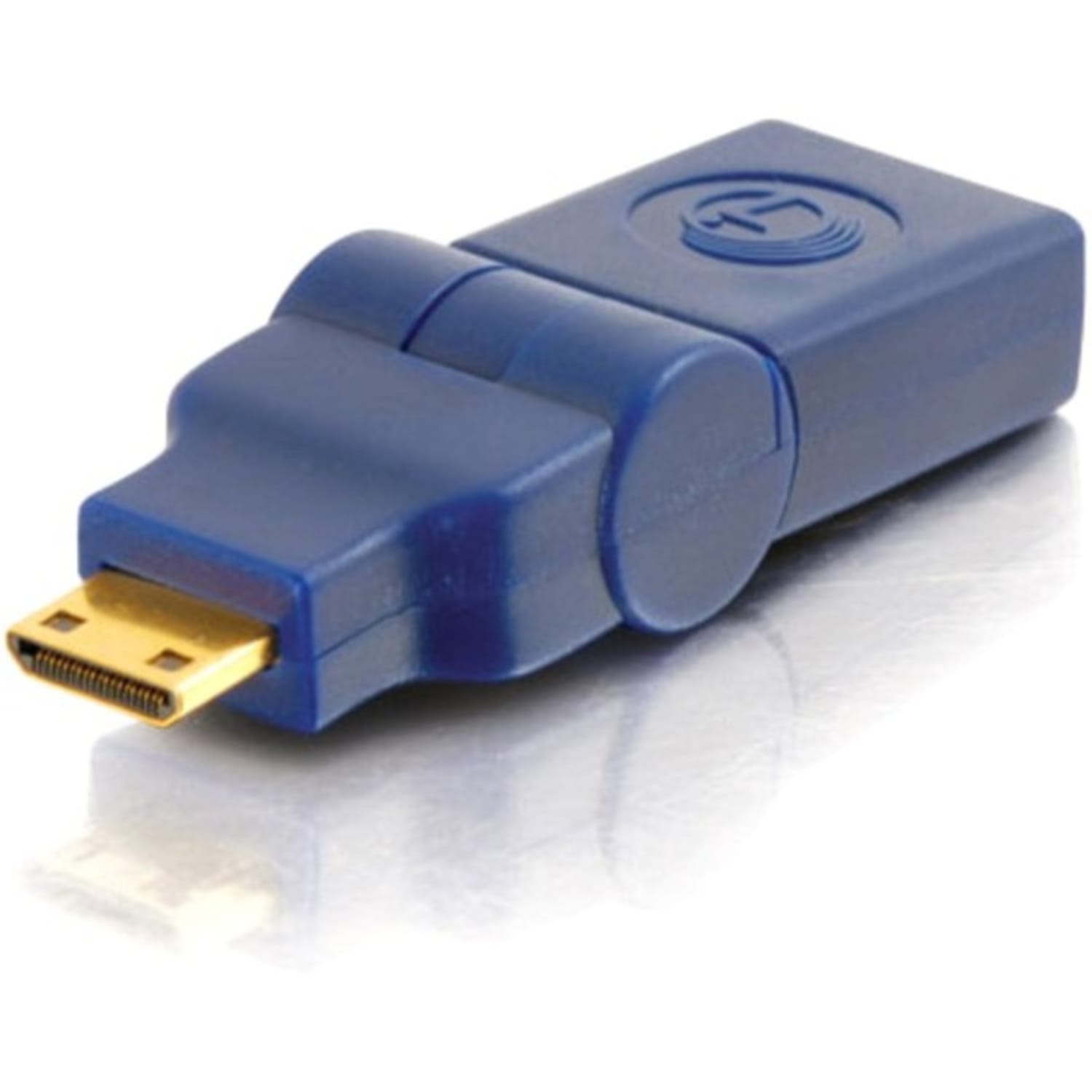 C2G 90 deg. Rotating HDMI to HDMI Mini Adapter - F/M - 1 x HDMI Female Digital Audio/Video - 1 x Mini HDMI Male Digital Audio/Video - Blue - Image 5
