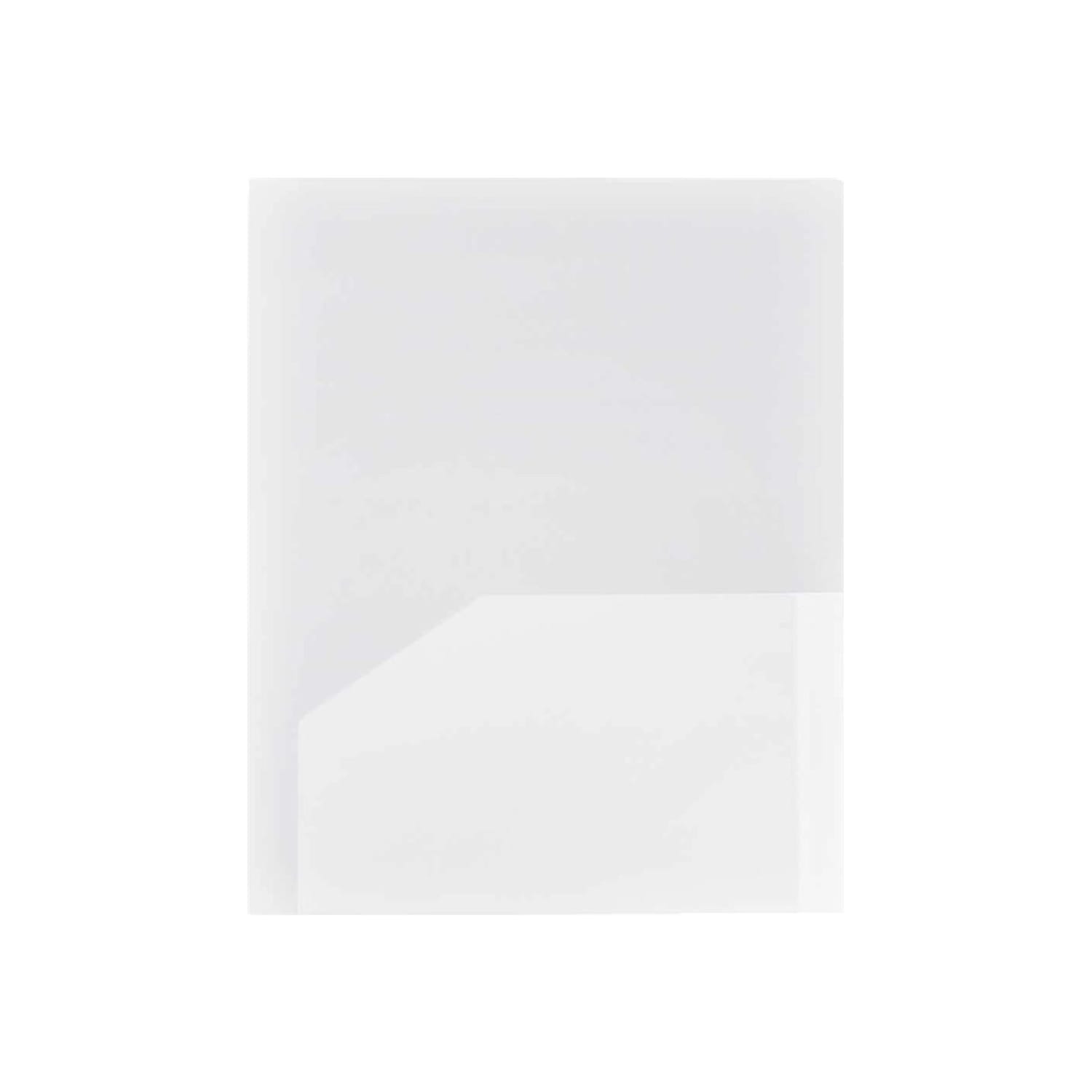 JAM Paper Heavy-Duty 2-Pocket Plastic Presentation Folders, 9in x 12in, Clear, Pack Of 6 - Image 6