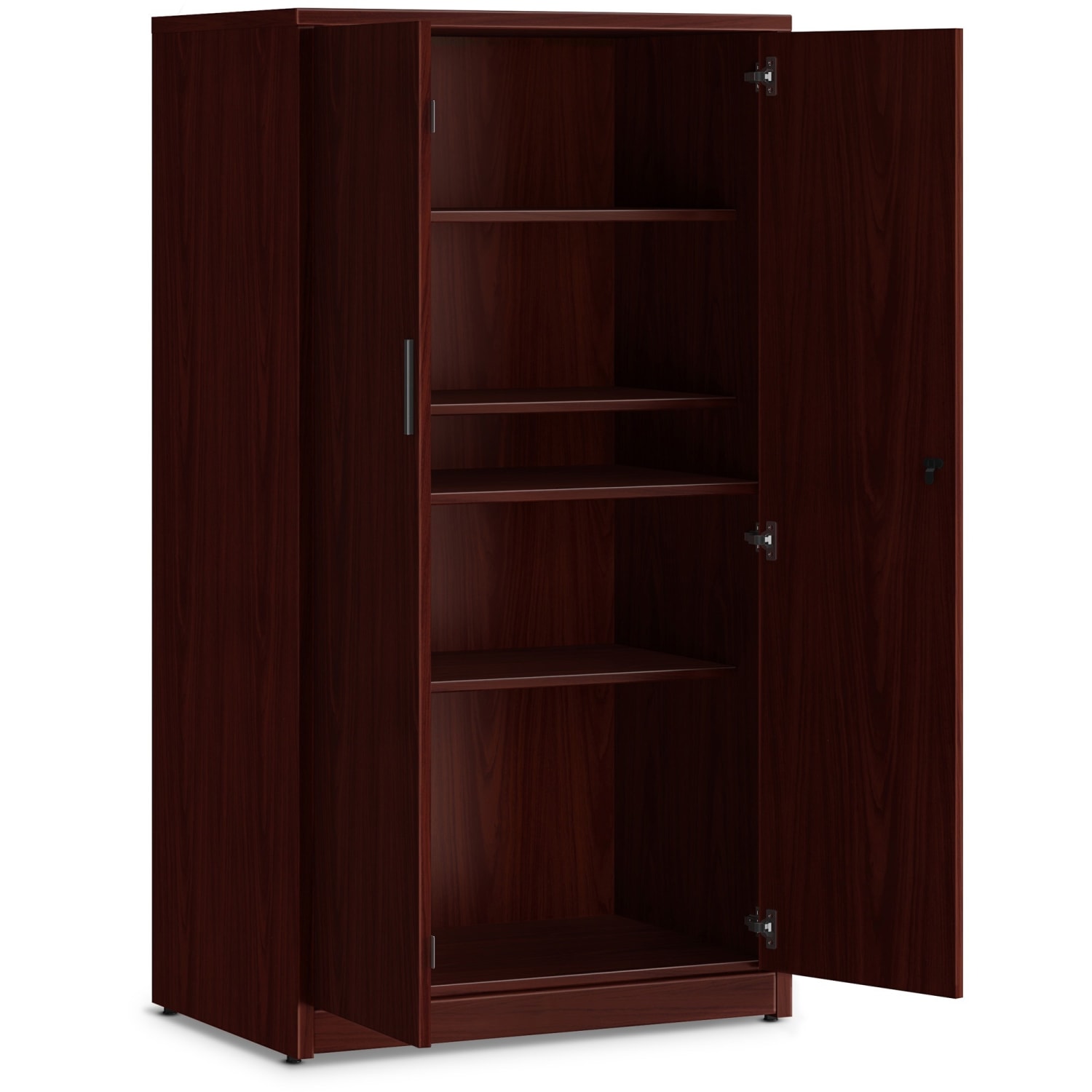 HON 10500 Series Mahogany Laminate Office Desking - 5 Shelve(s) - 3 Adjustable Shelf(ves) - Finish: Thermofused Laminate (TFL), Mahogany Laminate - Image 3